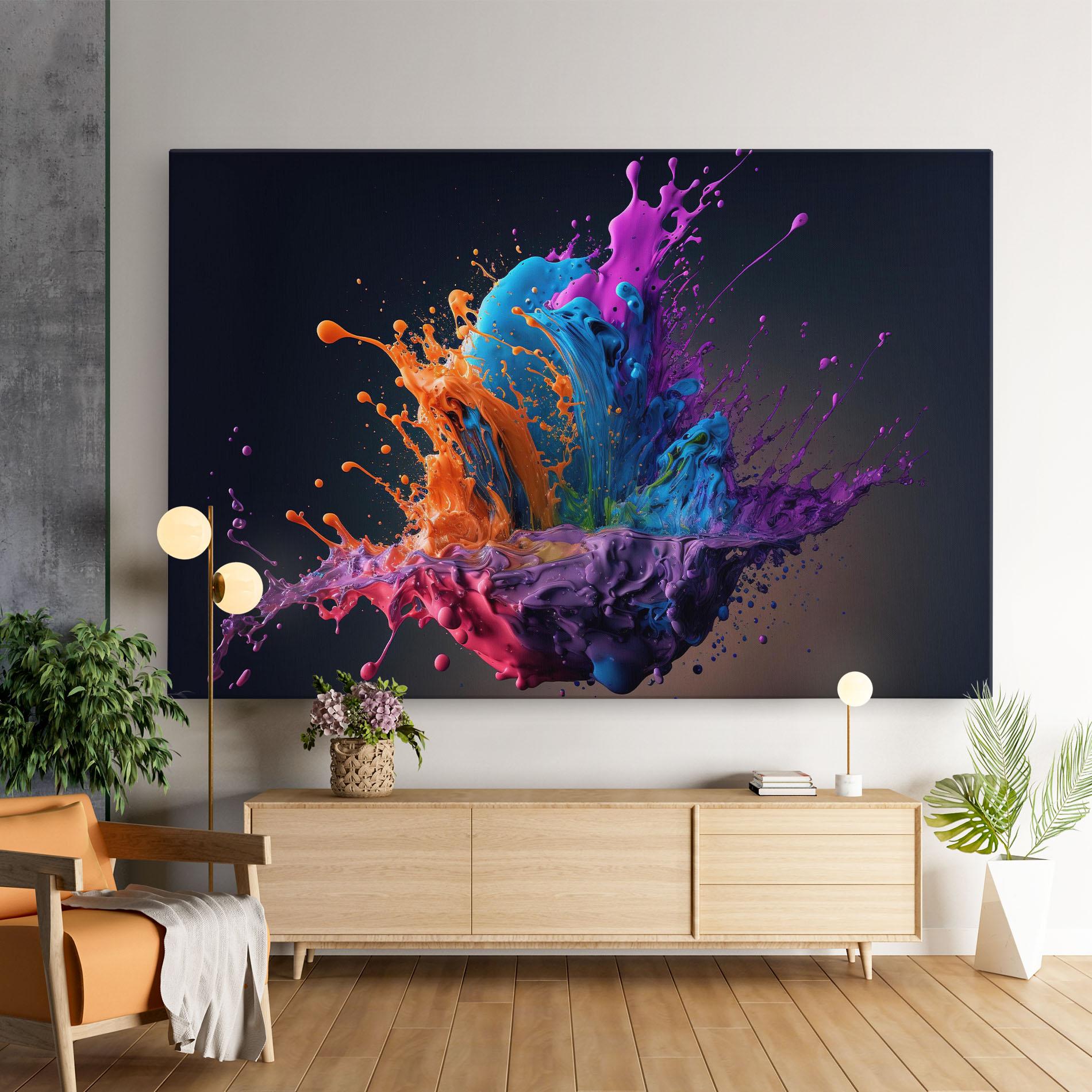 Tablou Canvas Orange Paint Splash mockup 9