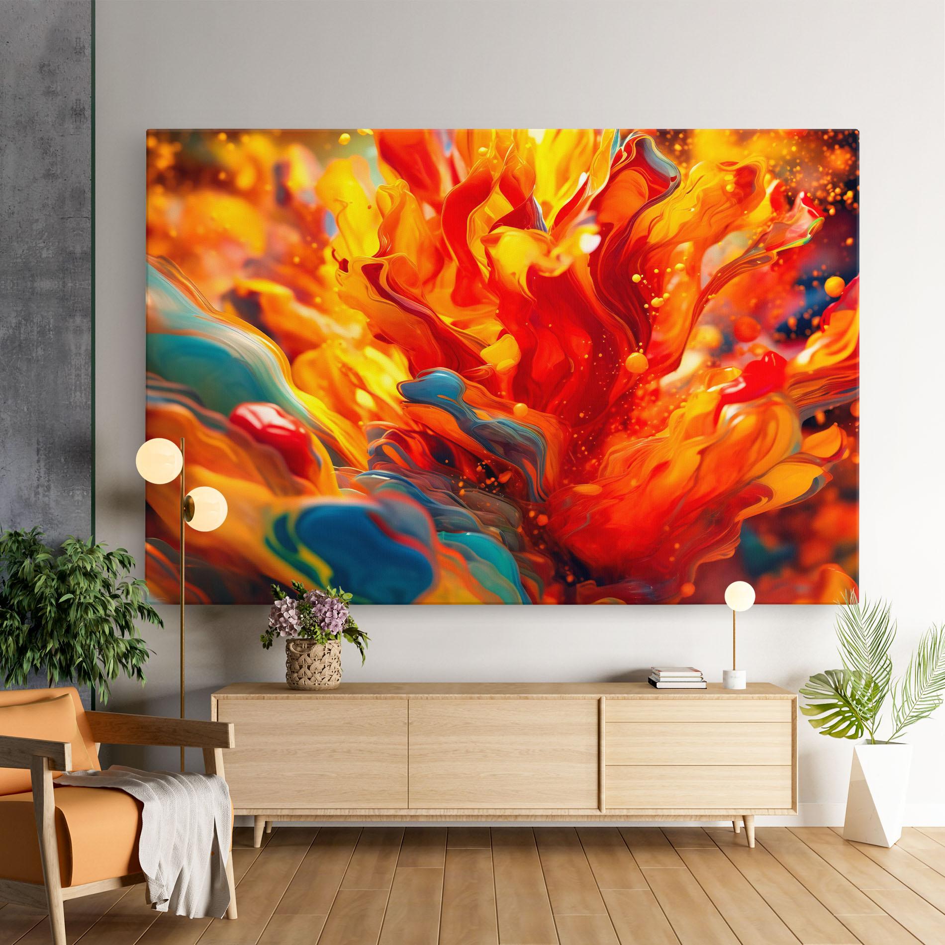 Tablou Canvas Red Color Flames mockup 9