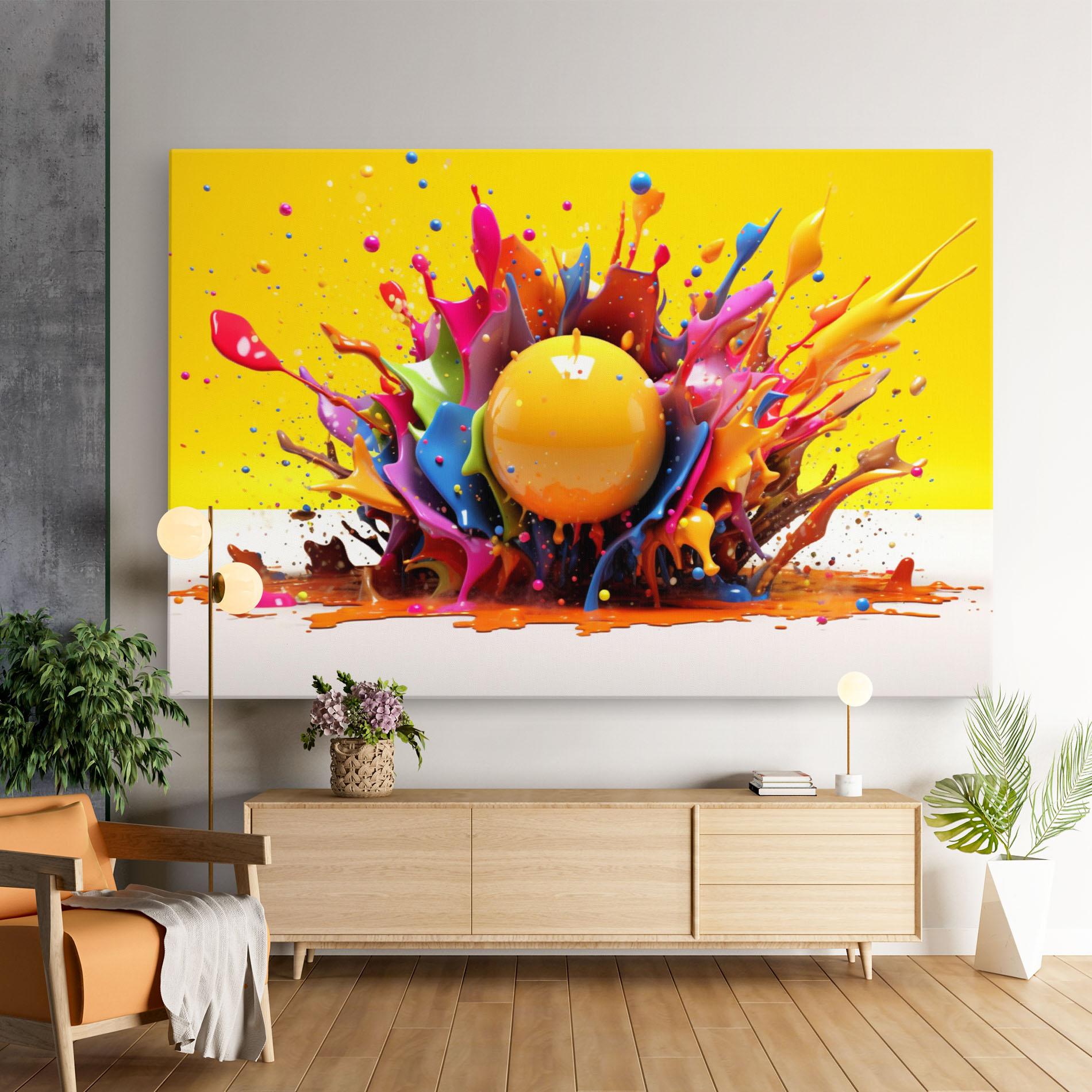 Tablou Canvas Yellow Ball Splash mockup 9
