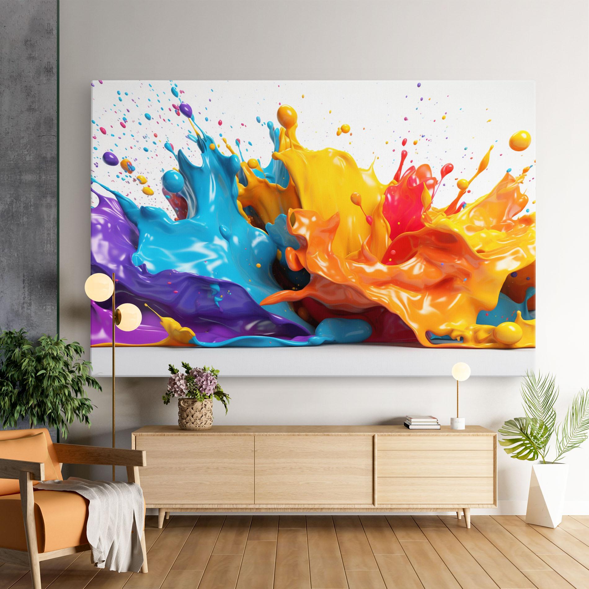 Tablou Canvas Yellow Blue Splash mockup 9