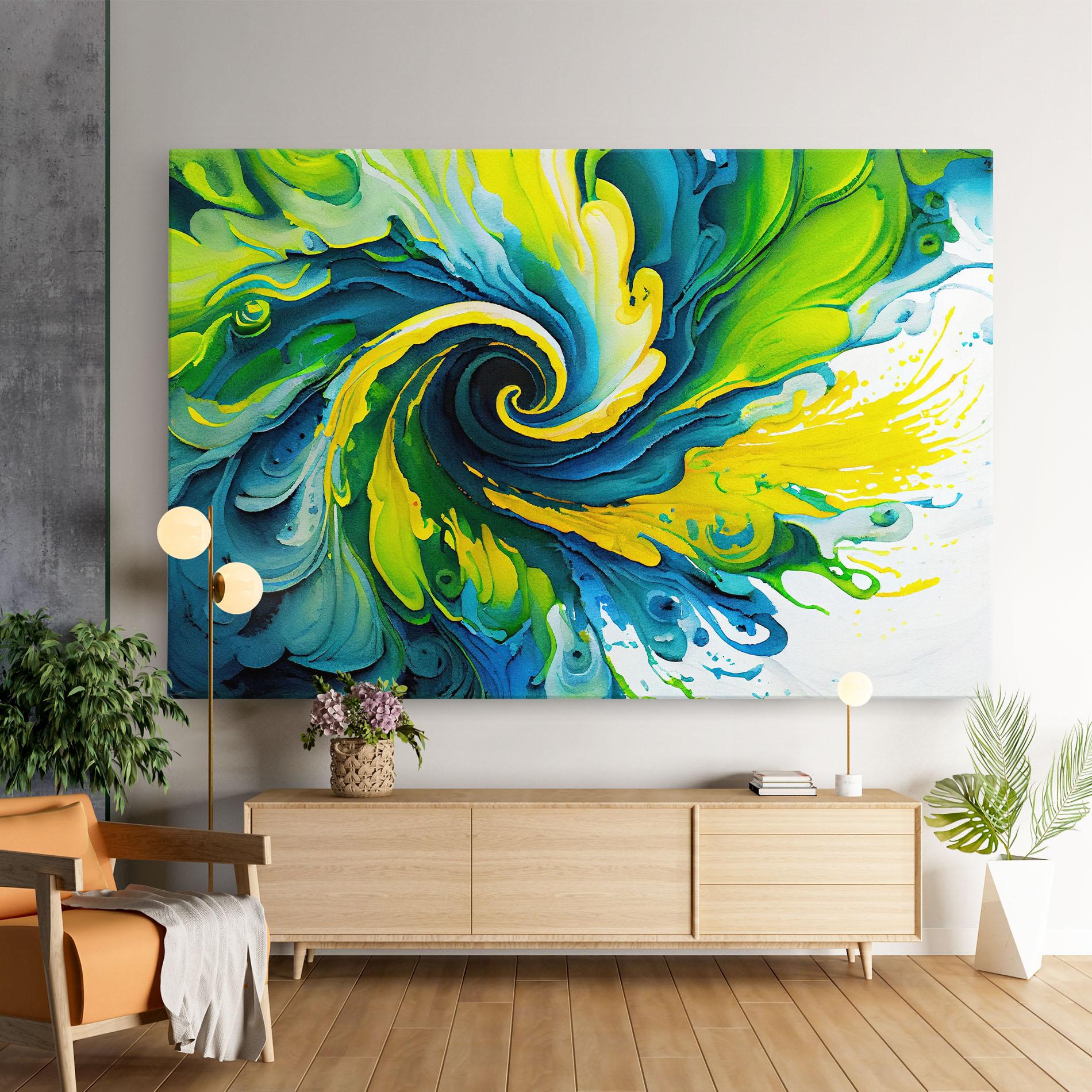 Tablou Canvas Yellow Green Spiral mockup 9