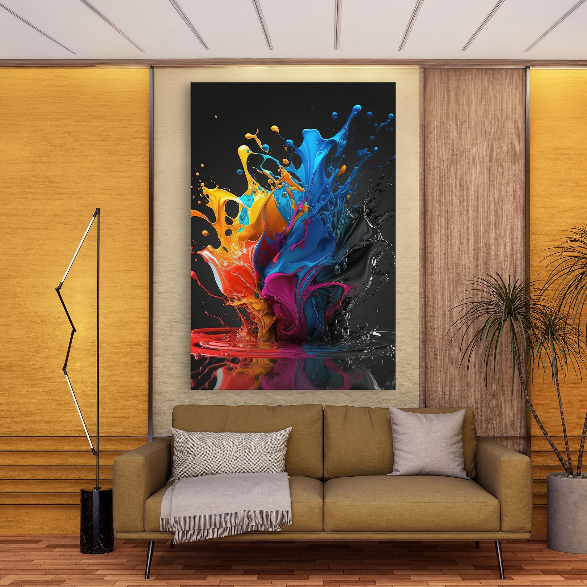 Tablou Canvas Black Blue Splash mockup 9