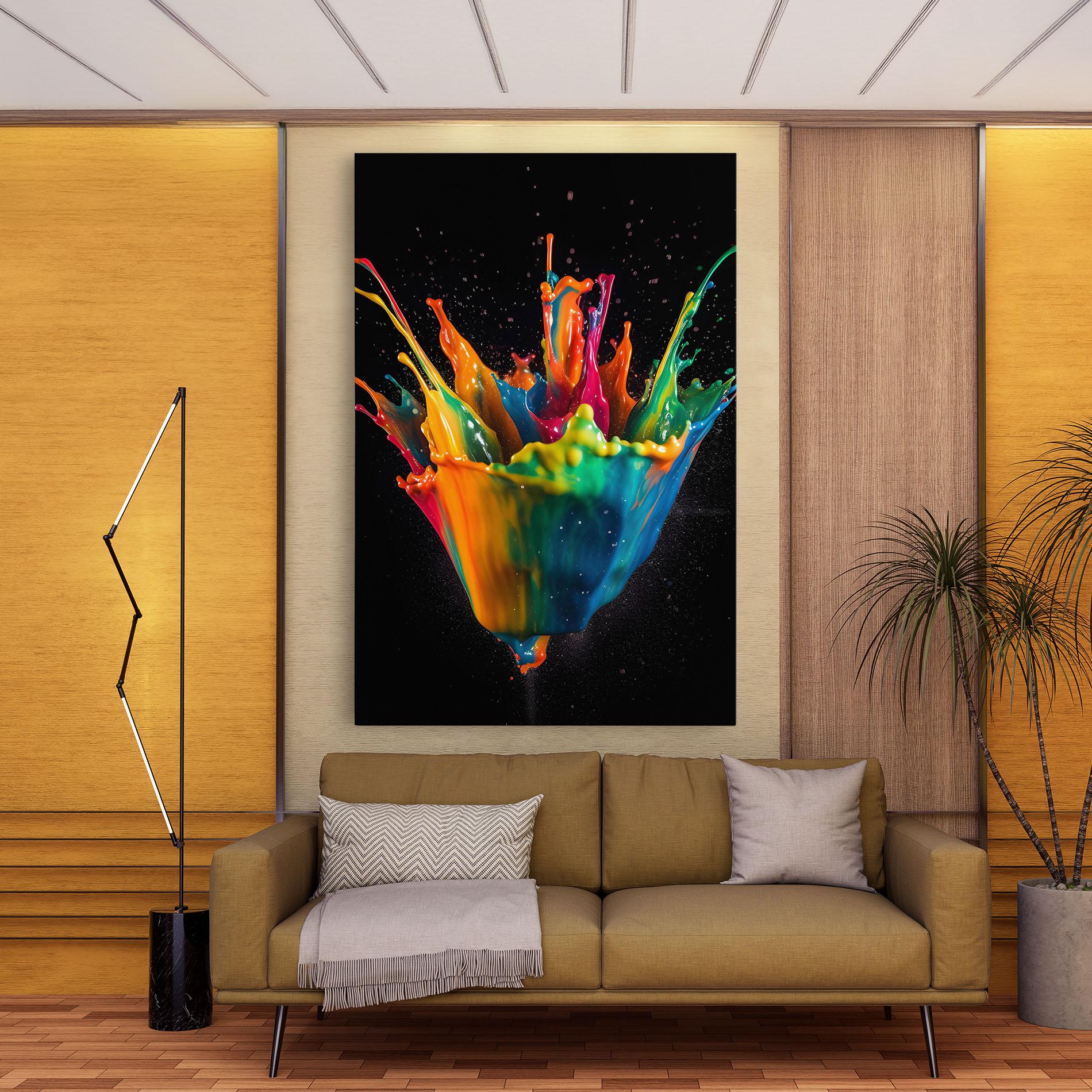 Tablou Canvas Colorful Paint Dropped mockup 9