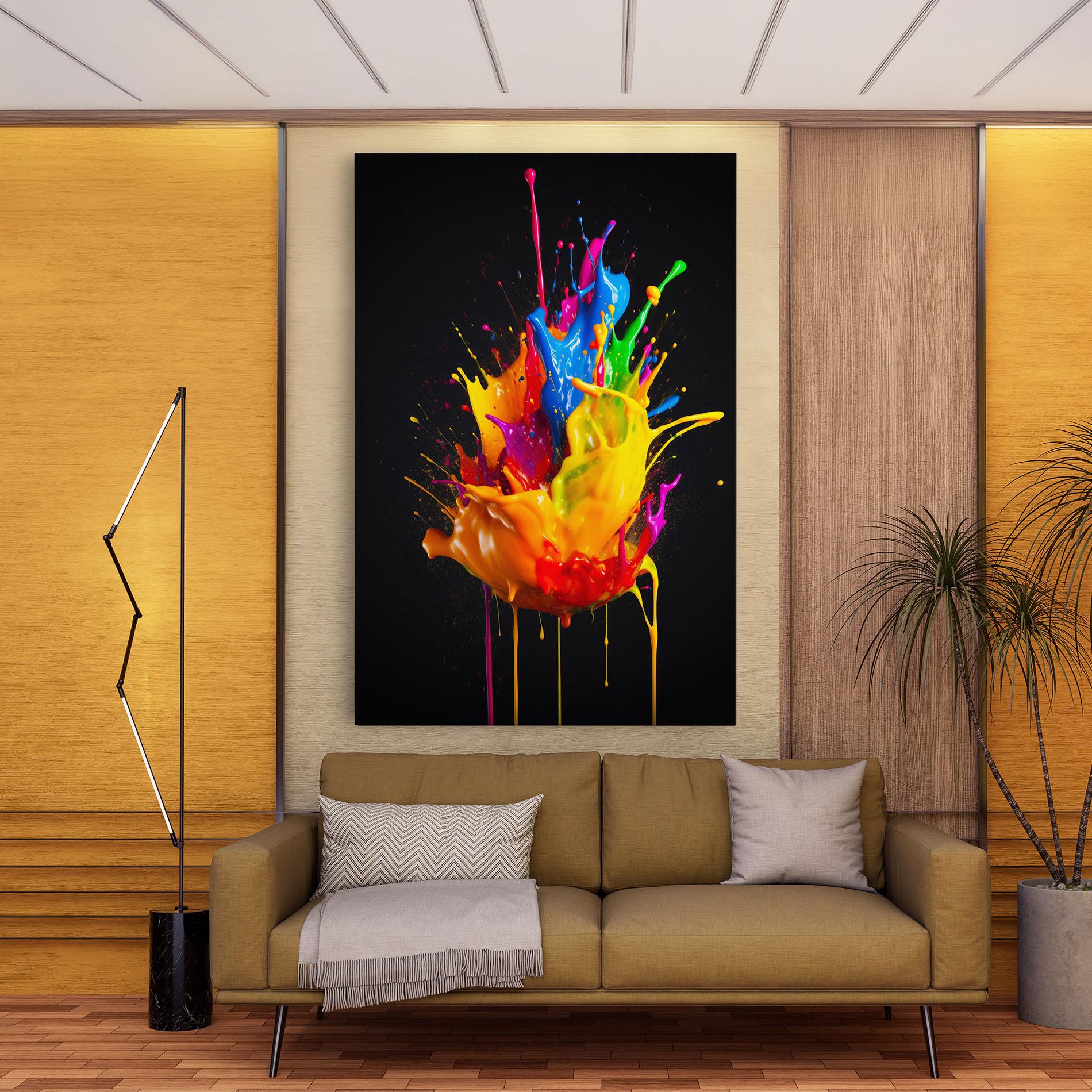 Tablou Canvas Yellow Splash Floating mockup 9