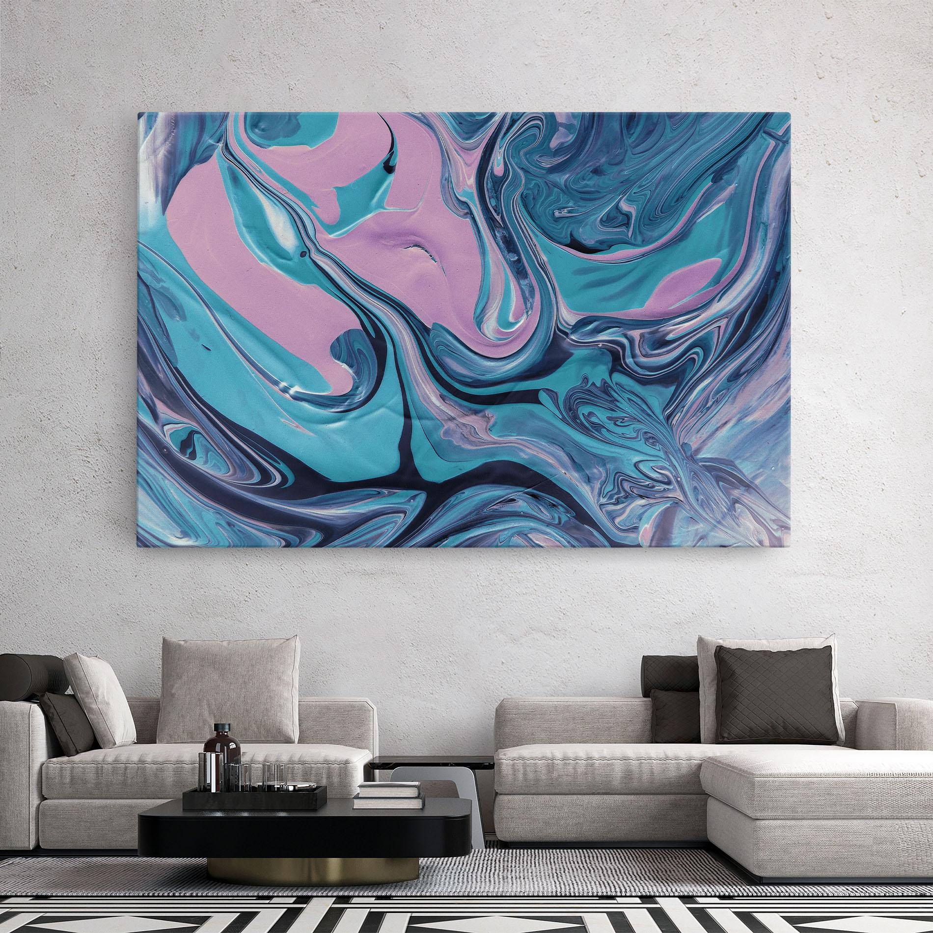 Tablou Canvas Abstract Blue And Pink mockup 2