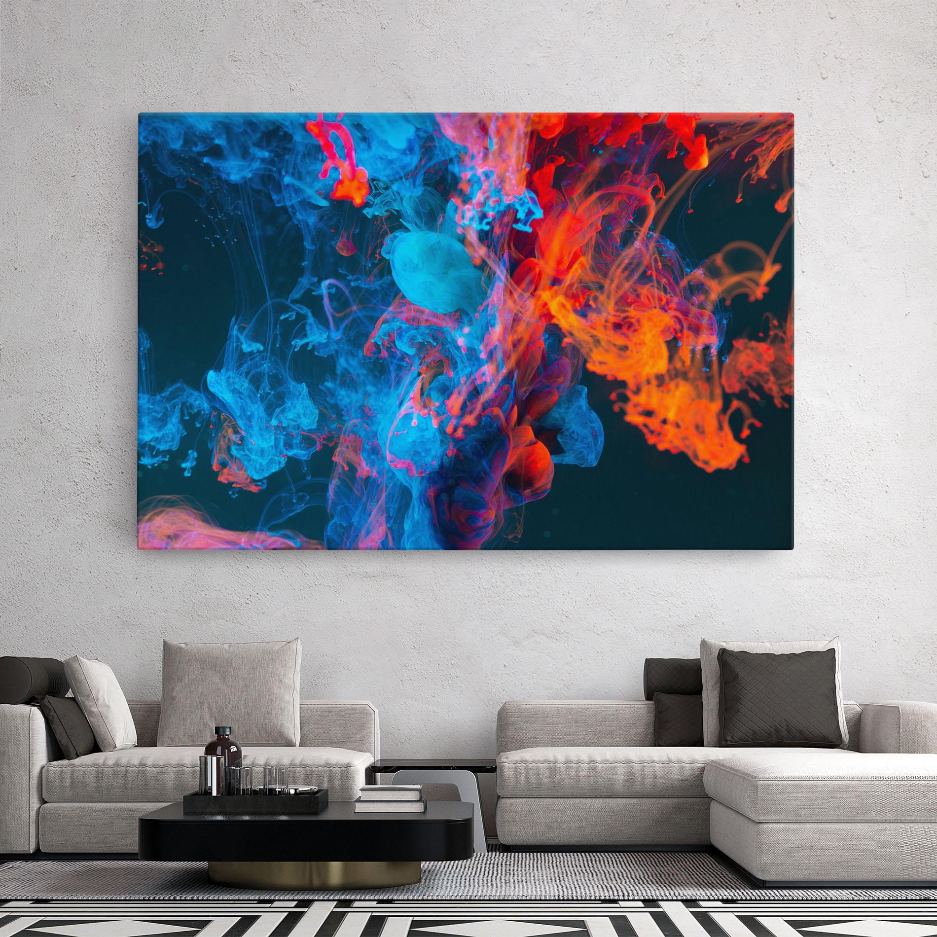 Tablou Canvas Abstract Blue And Red mockup 2