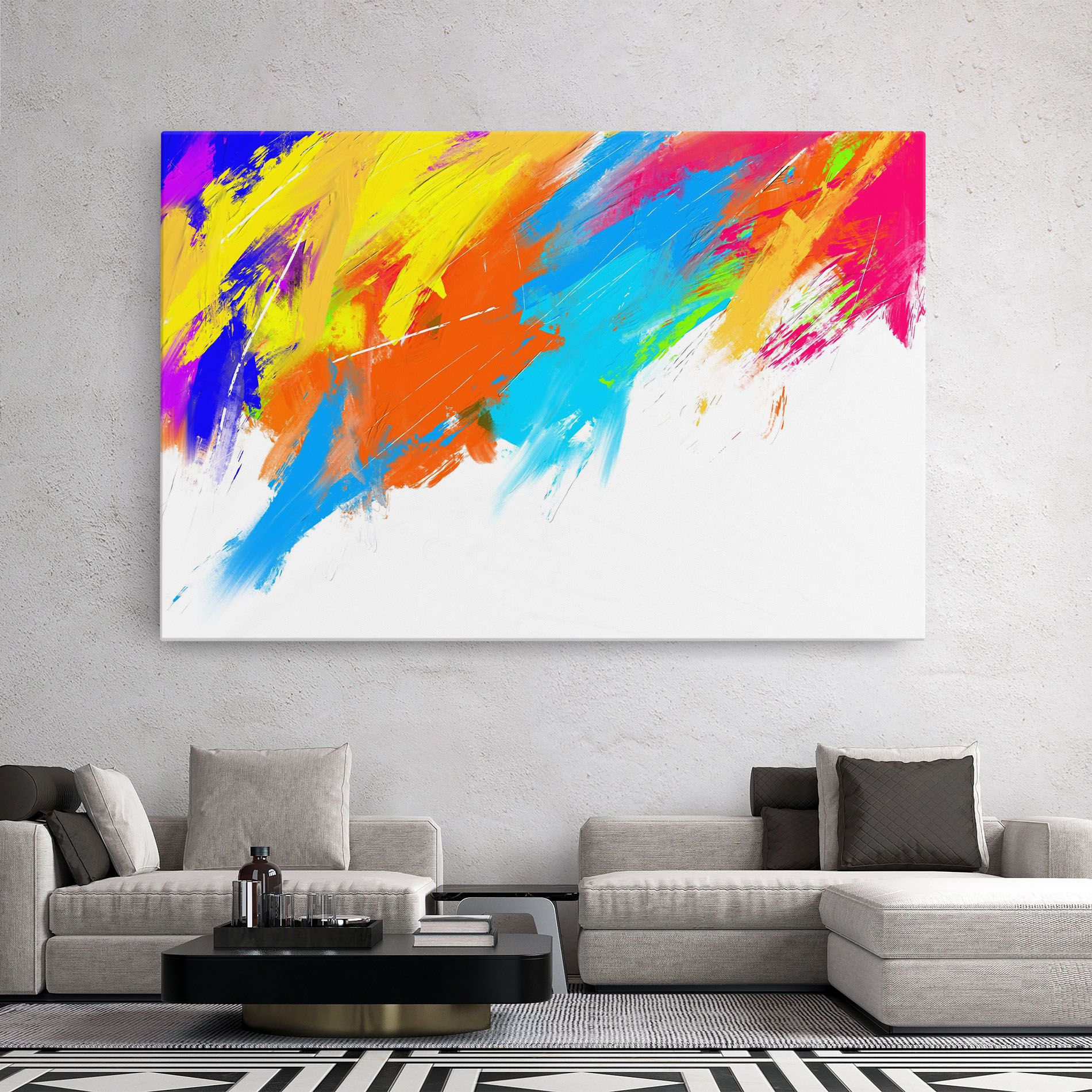 Abstract Blue Yellow mockup 2