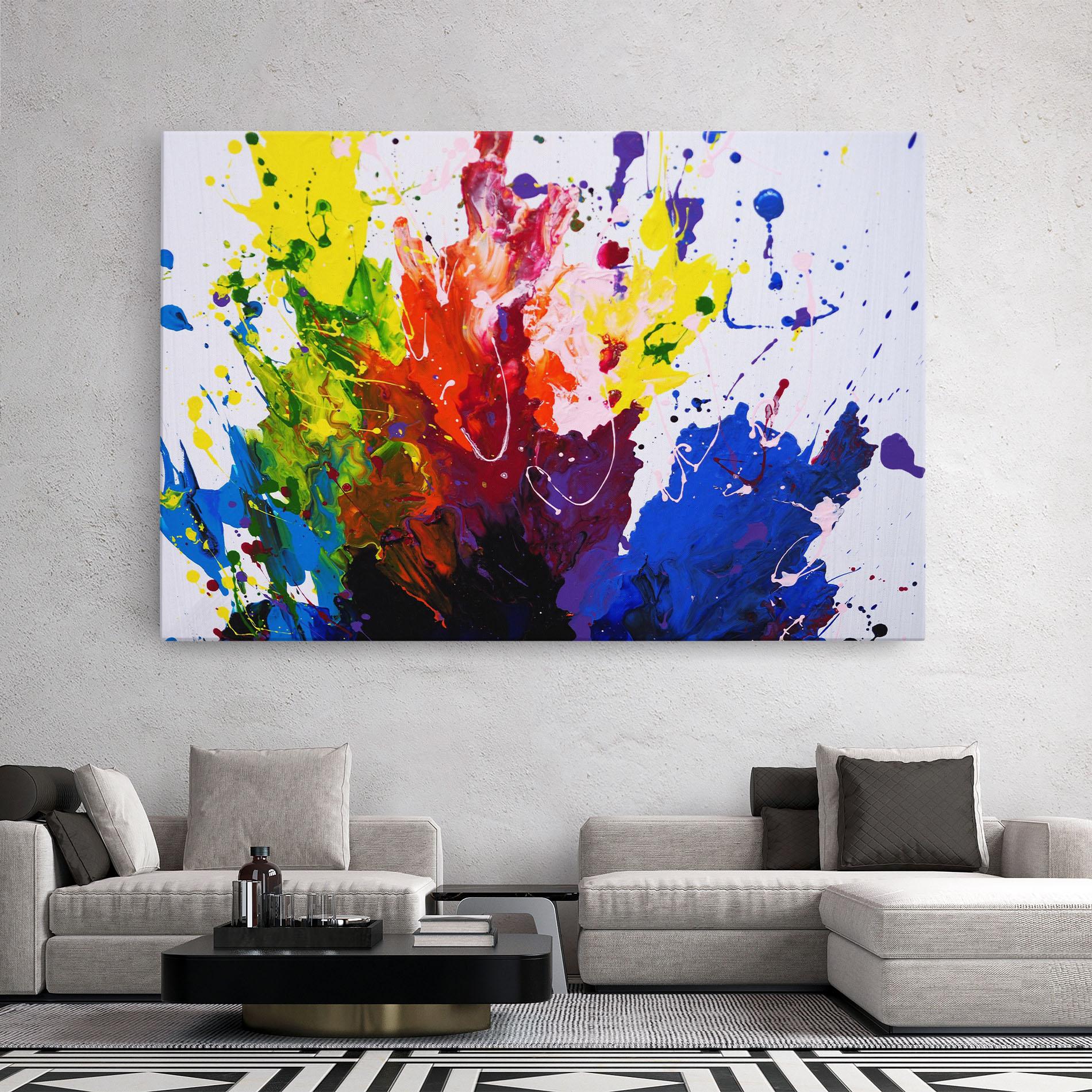 Tablou Canvas Blue Purple Exploding mockup 2