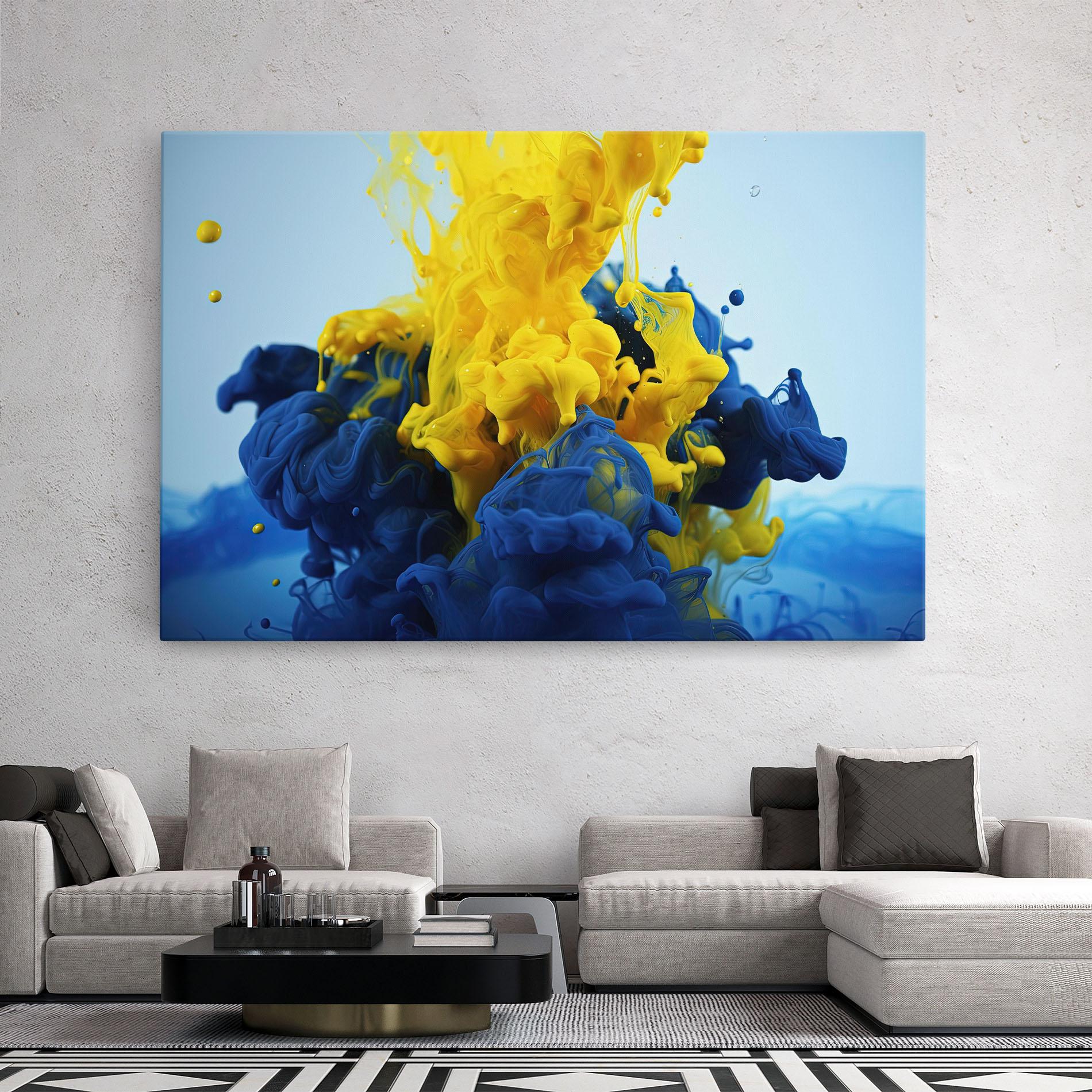 Tablou Canvas Blue Yellow Smoke mockup 2