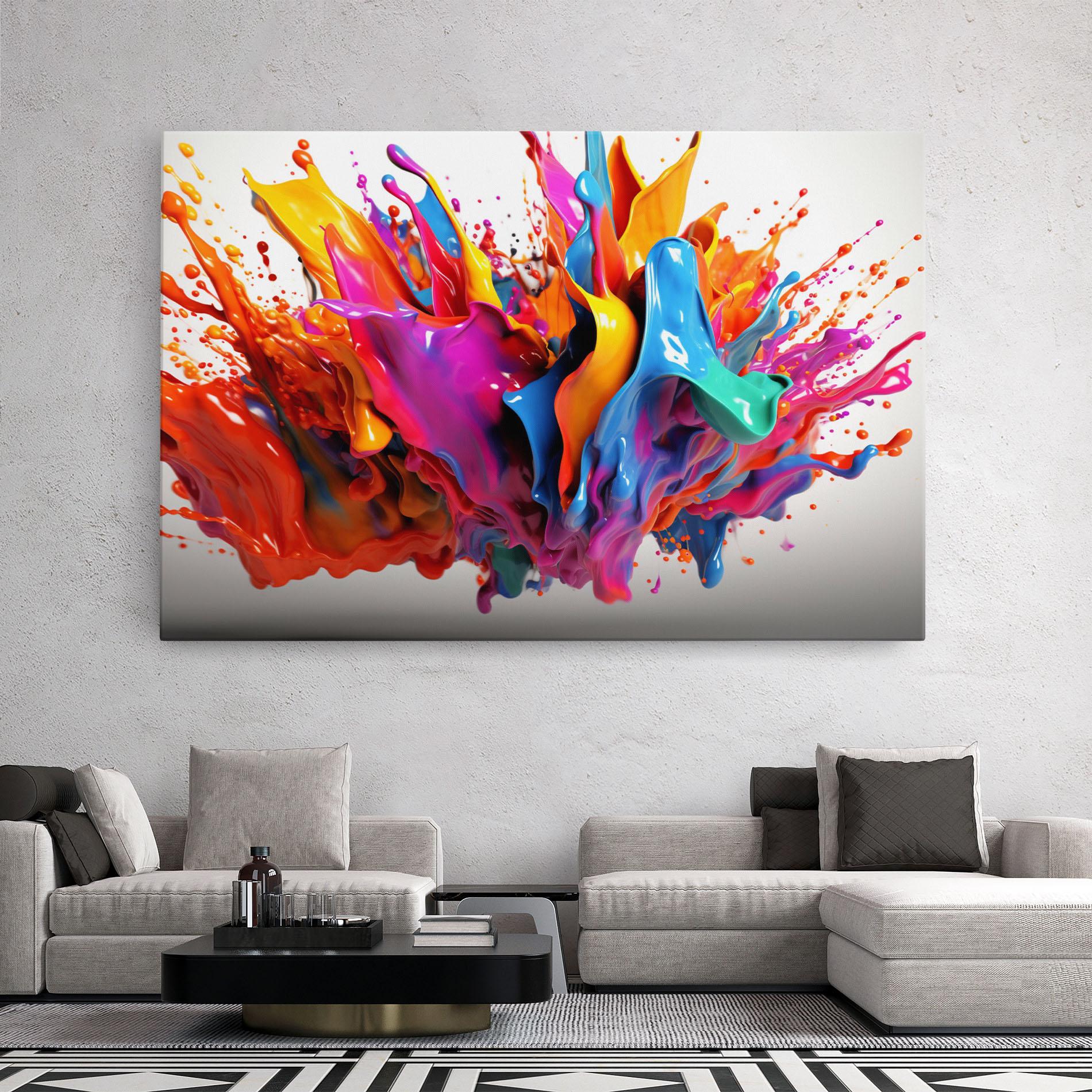 Tablou Canvas Blue Yellow Splash mockup 2