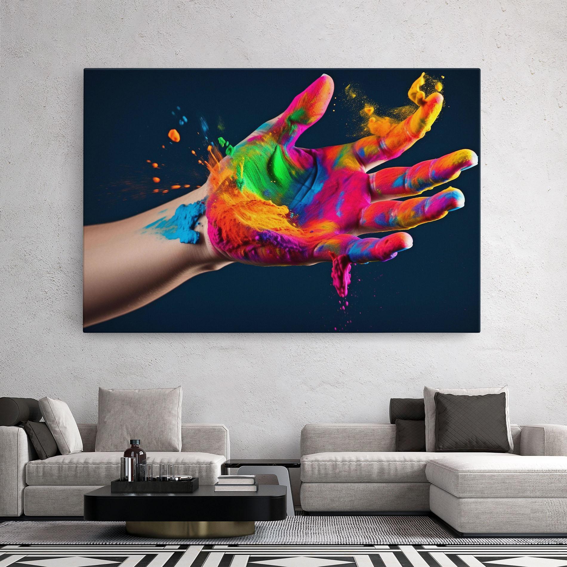 Tablou Canvas Colorful Hand mockup 2