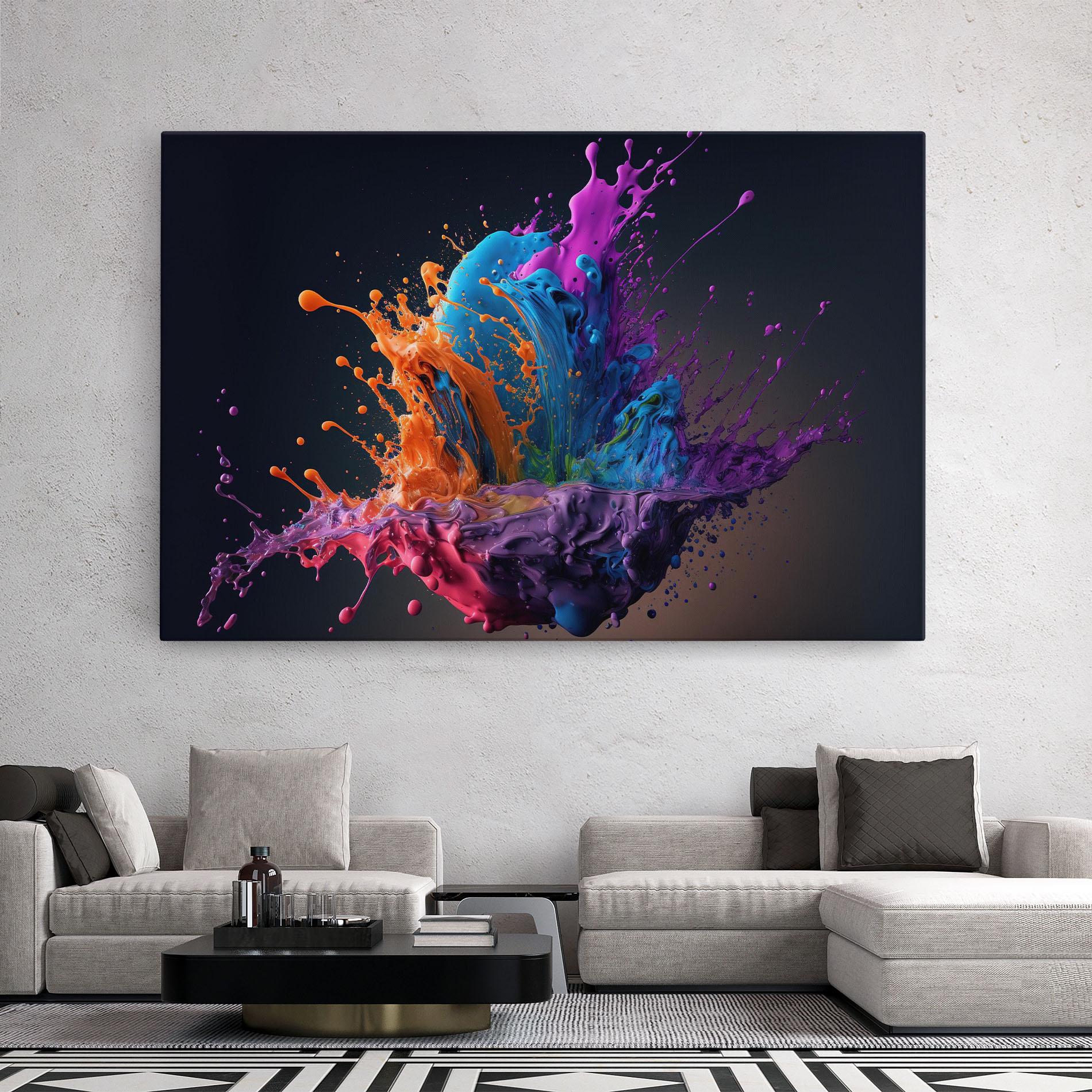 Tablou Canvas Orange Paint Splash mockup 2