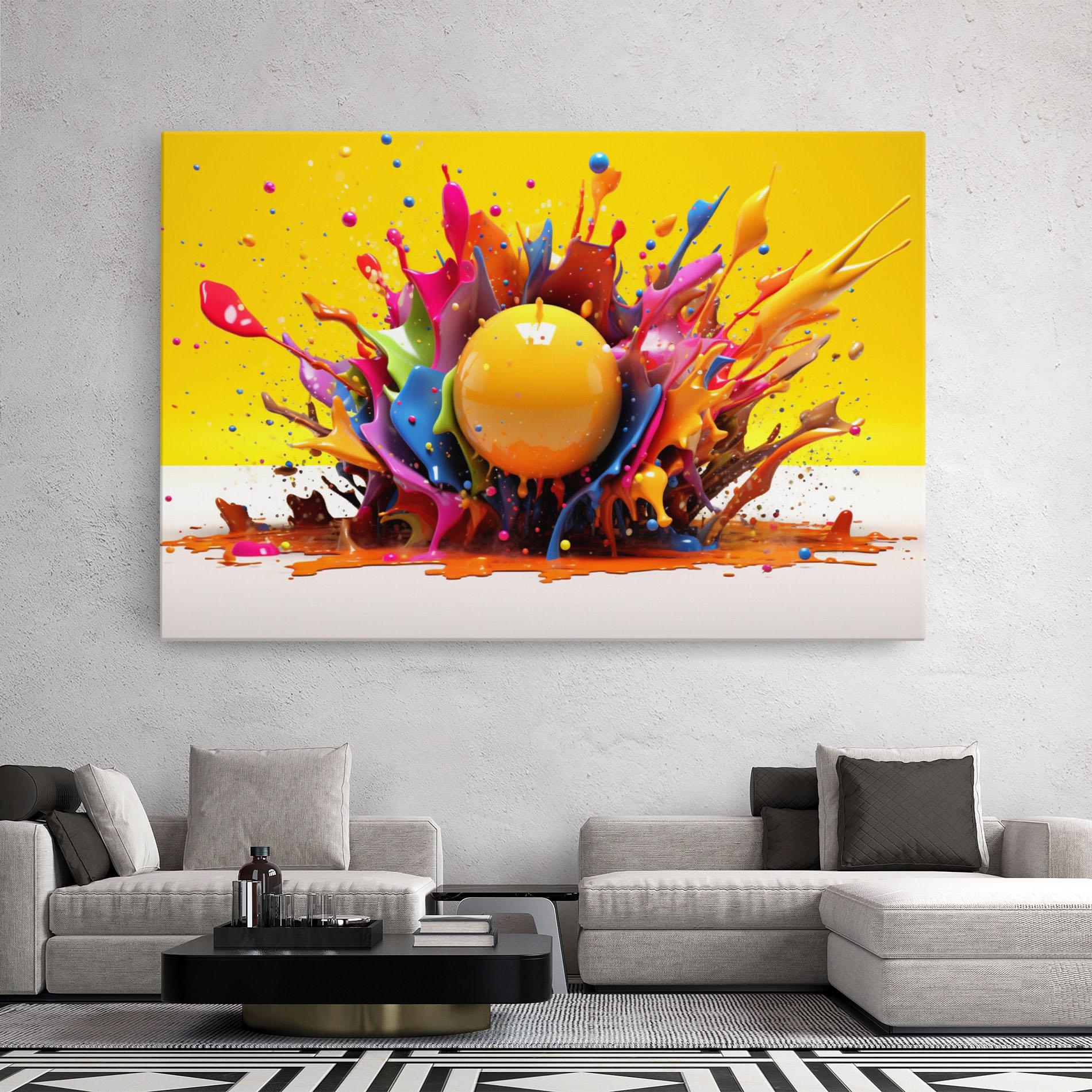 Tablou Canvas Yellow Ball Splash mockup 2