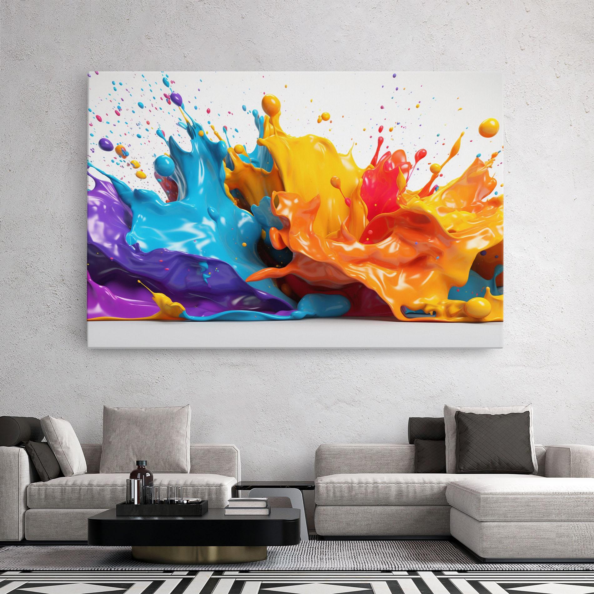 Tablou Canvas Yellow Blue Splash mockup 2