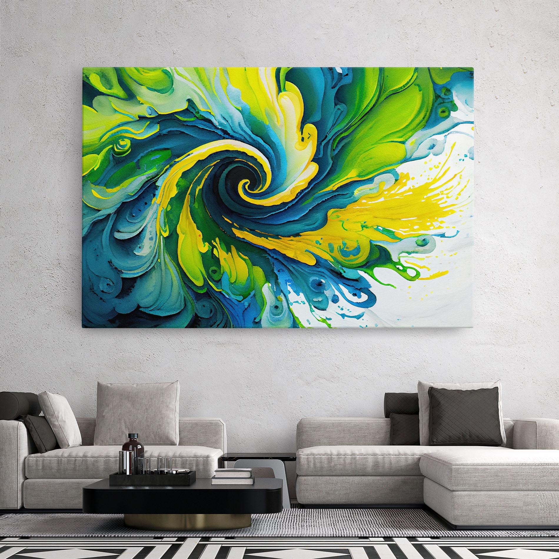 Tablou Canvas Yellow Green Spiral mockup 2