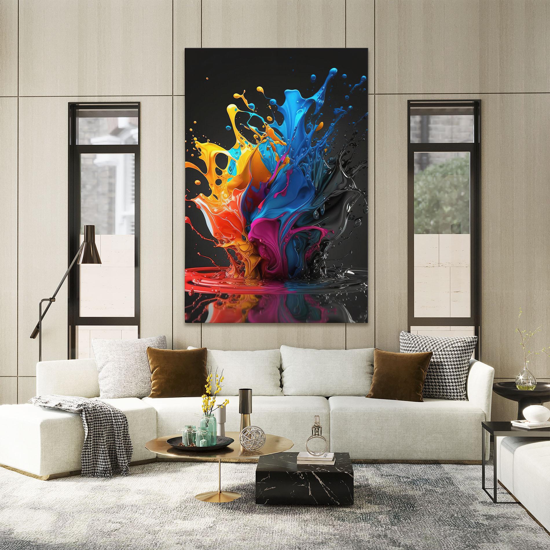 Tablou Canvas Black Blue Splash mockup 2