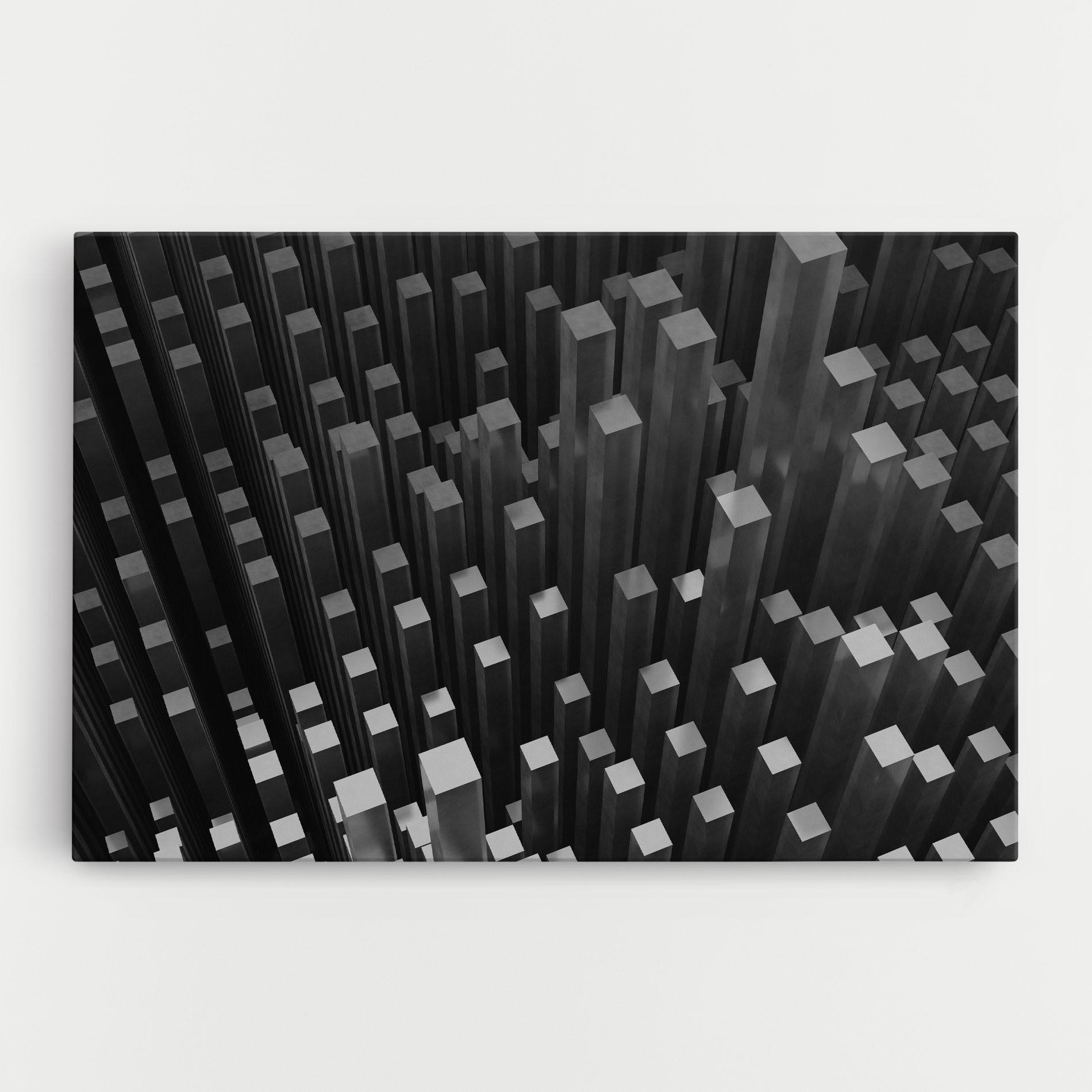 Tablou Canvas Black Block Pattern mockup 0