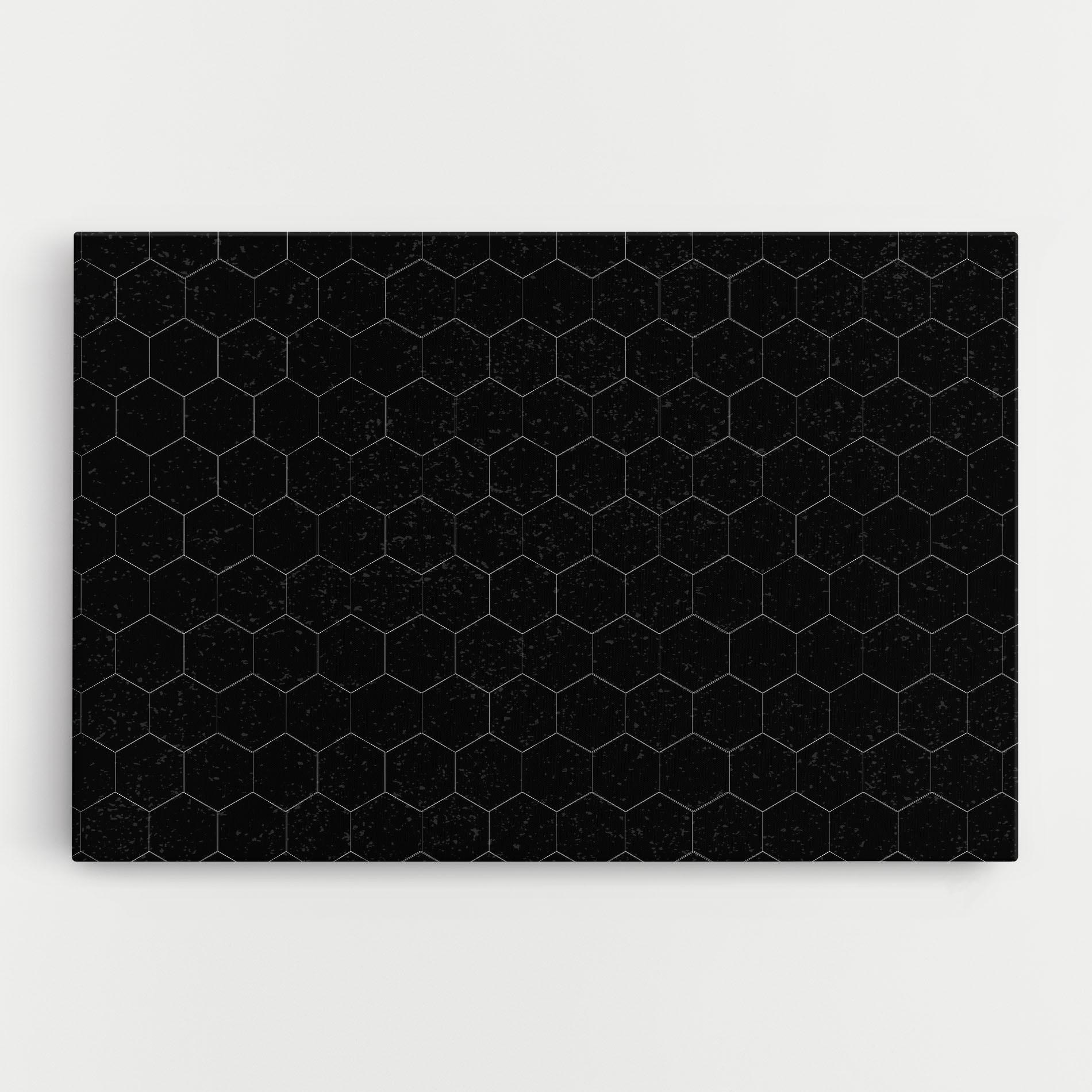Tablou Canvas Black Hexagon mockup 0