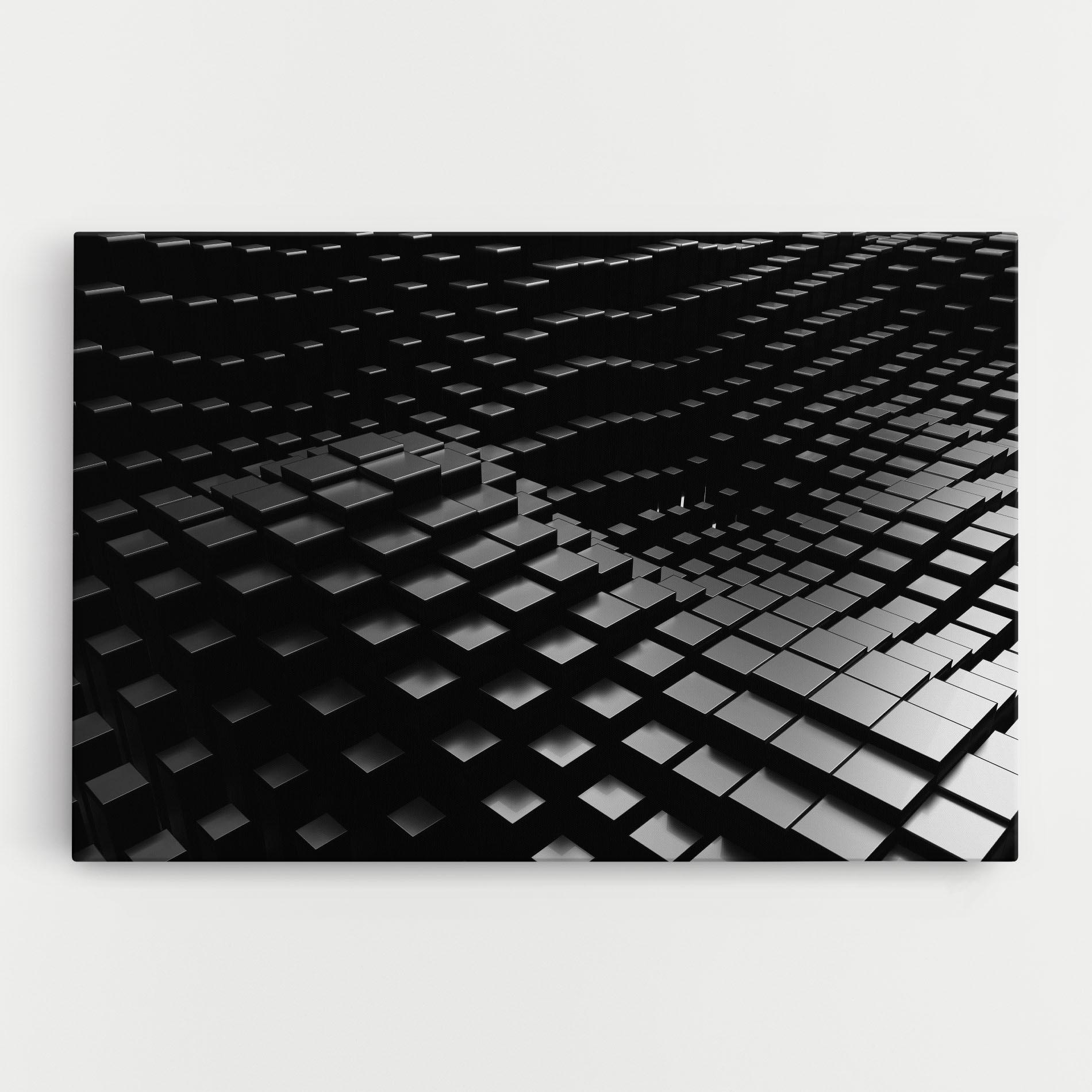 Tablou Canvas Black Square Wave mockup 0