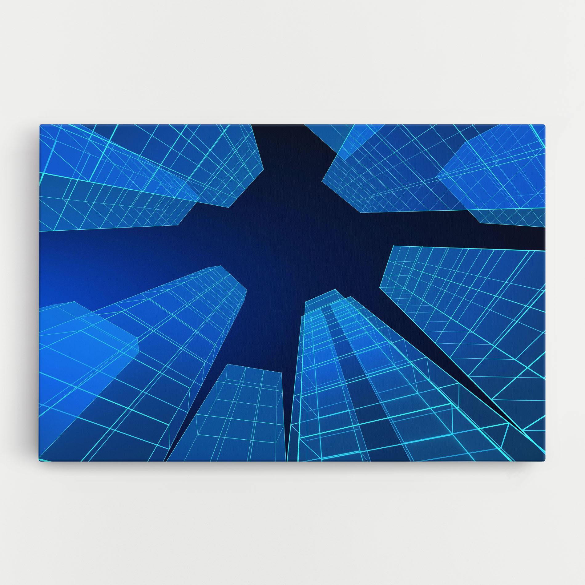 Tablou Canvas Blue Buildings mockup 0