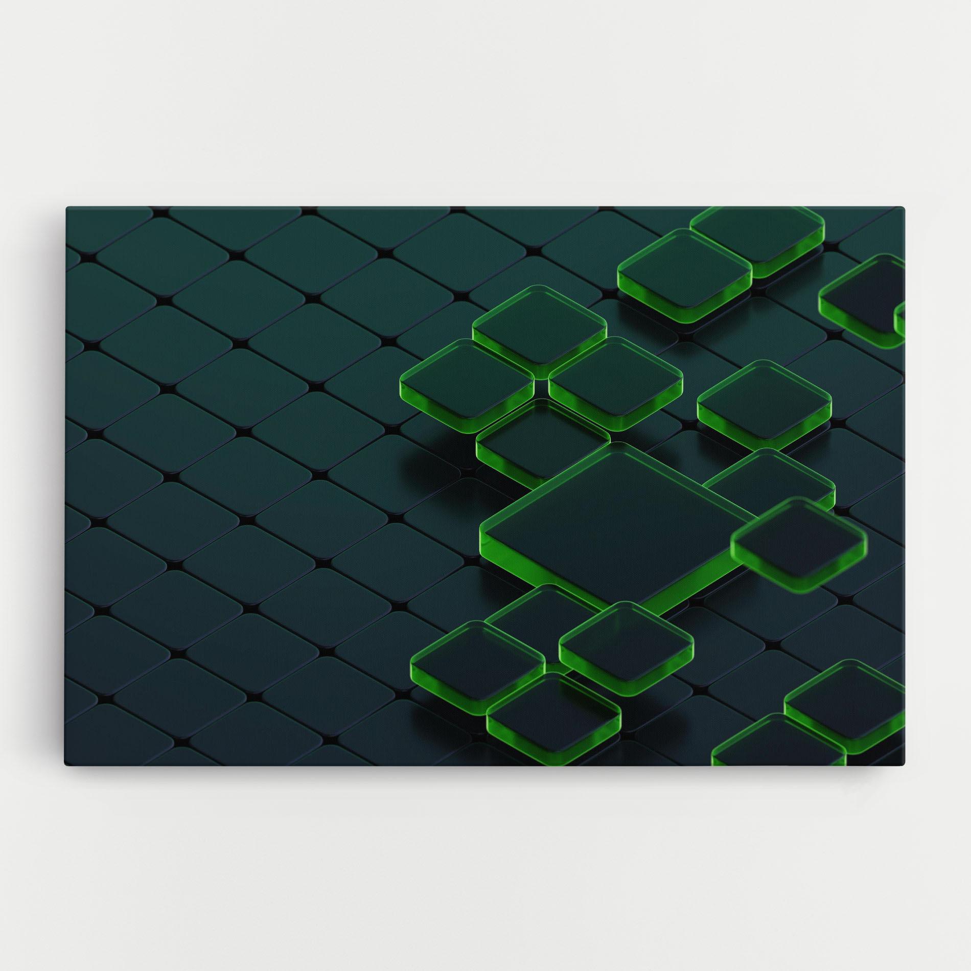 Tablou Canvas Green Square Floating mockup 0