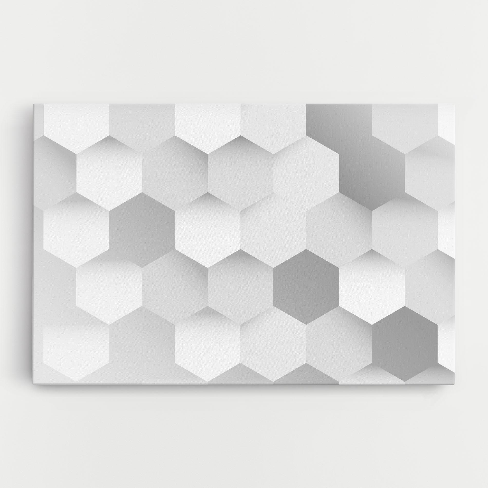 Tablou Canvas Grey White Triangle mockup 0