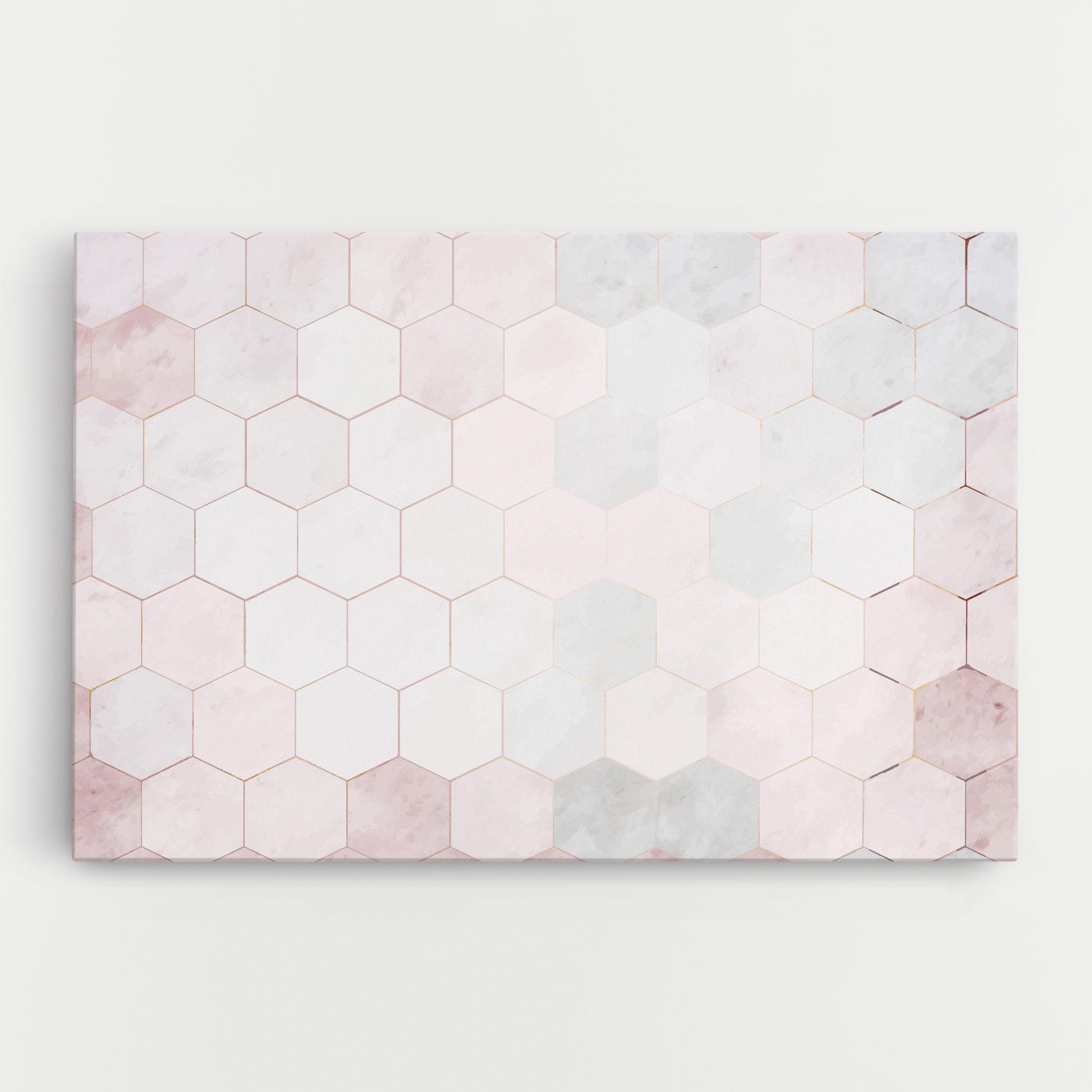Tablou Canvas Hexagon Pink mockup 0