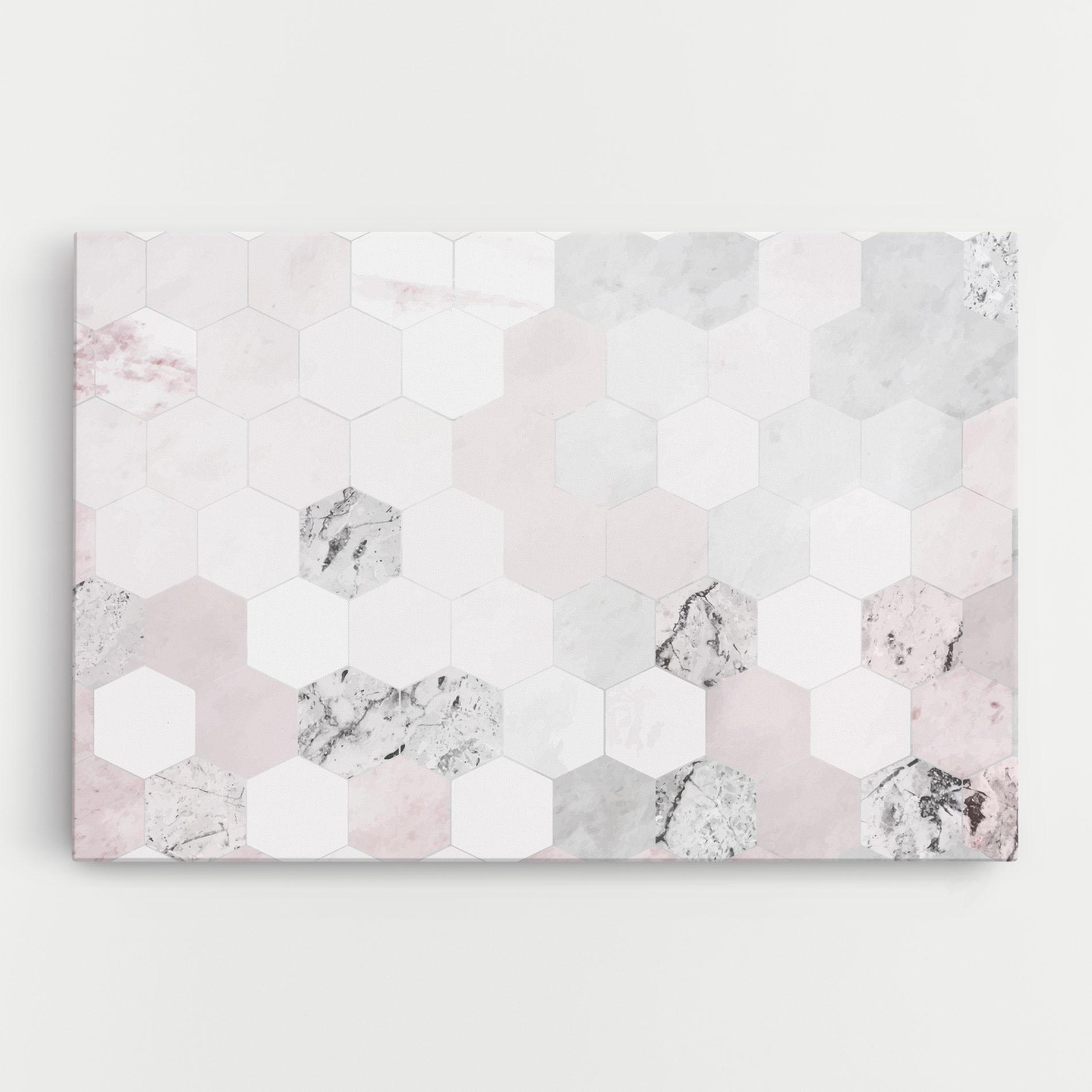 Tablou Canvas Pink Hexa Pattern mockup 0