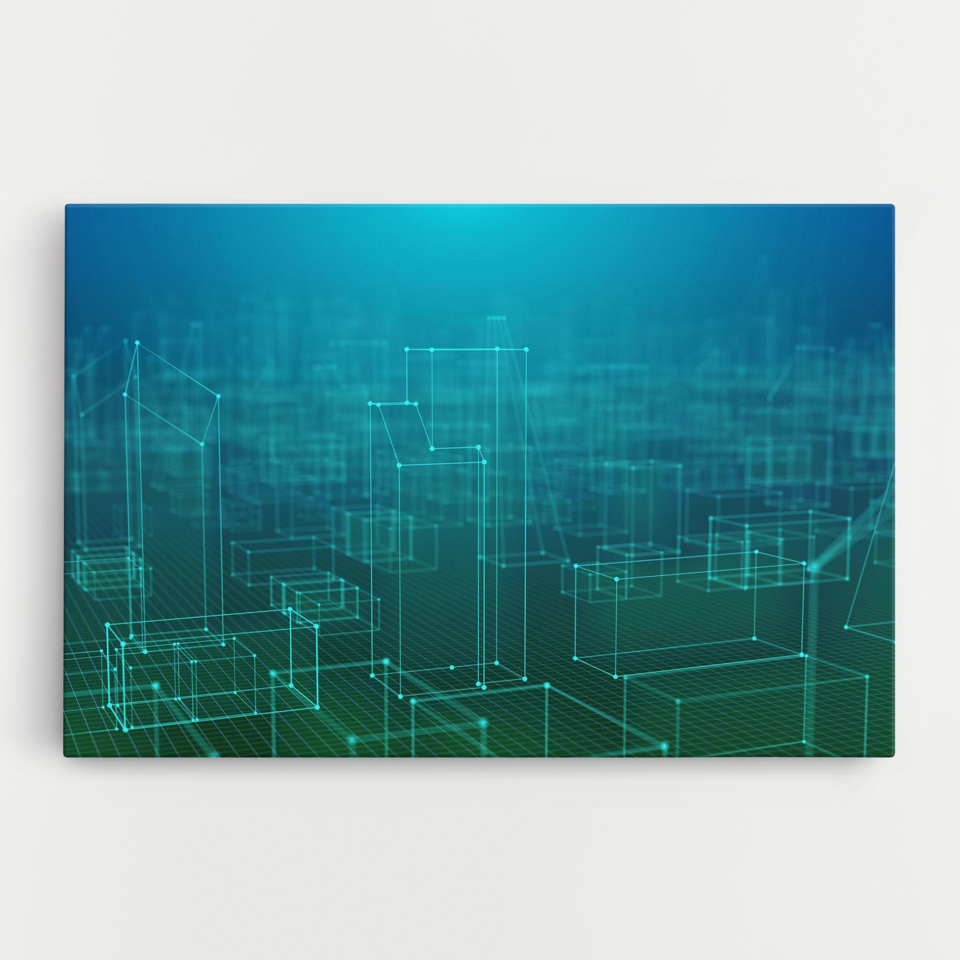 Tablou Canvas Square Lines Connecting mockup 0