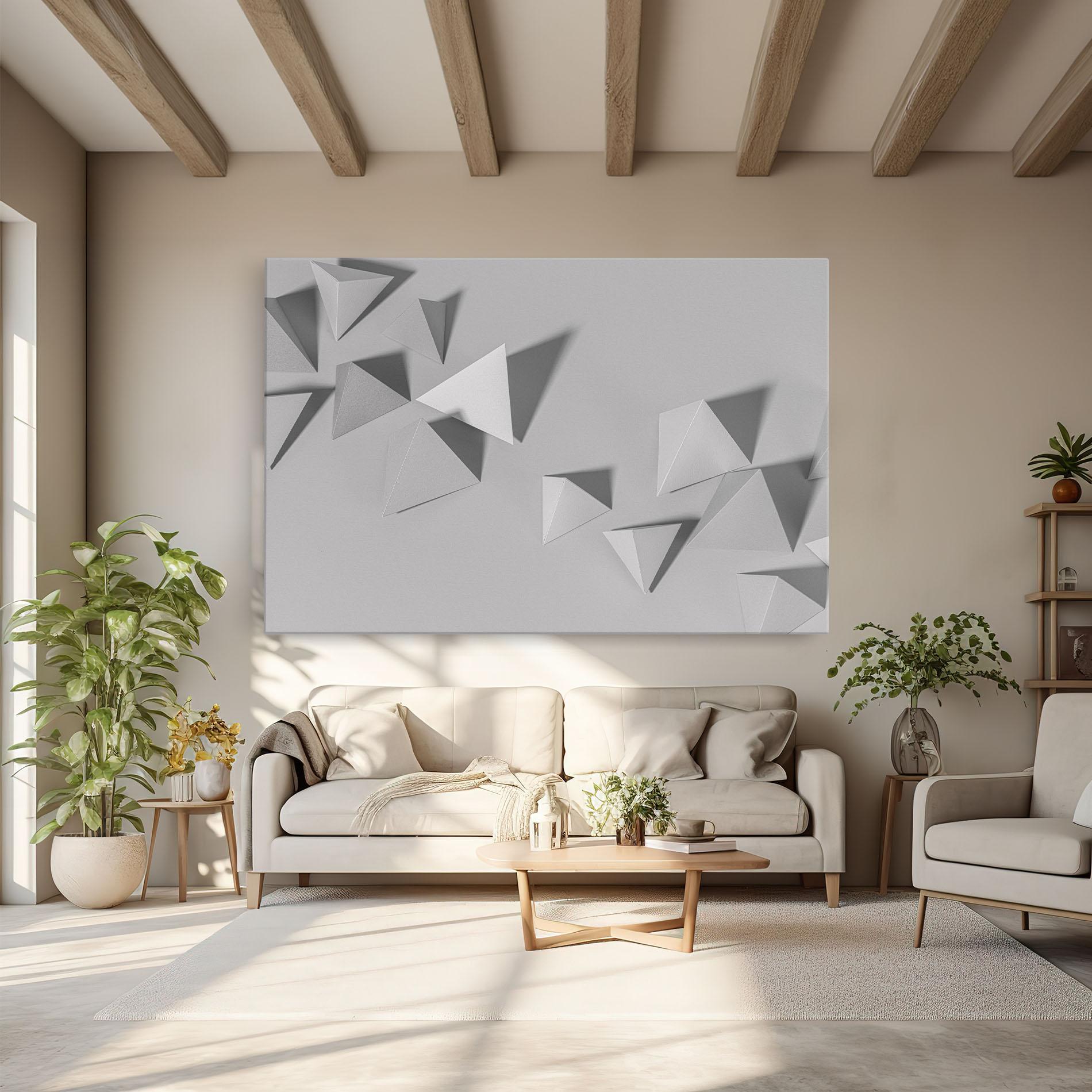 Tablou Canvas 3d White Triangle mockup 6
