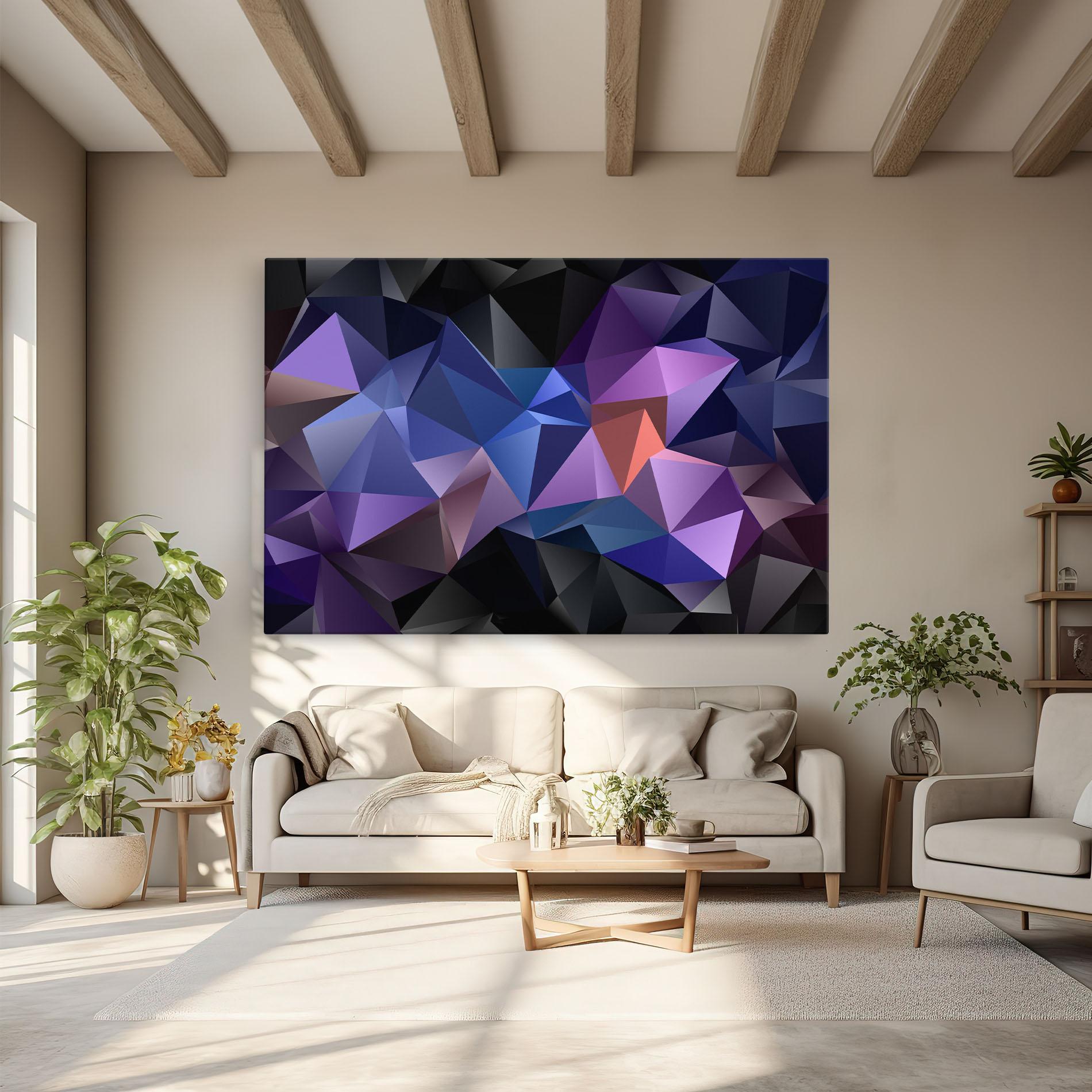 Tablou Canvas Black Purple Triangle mockup 6