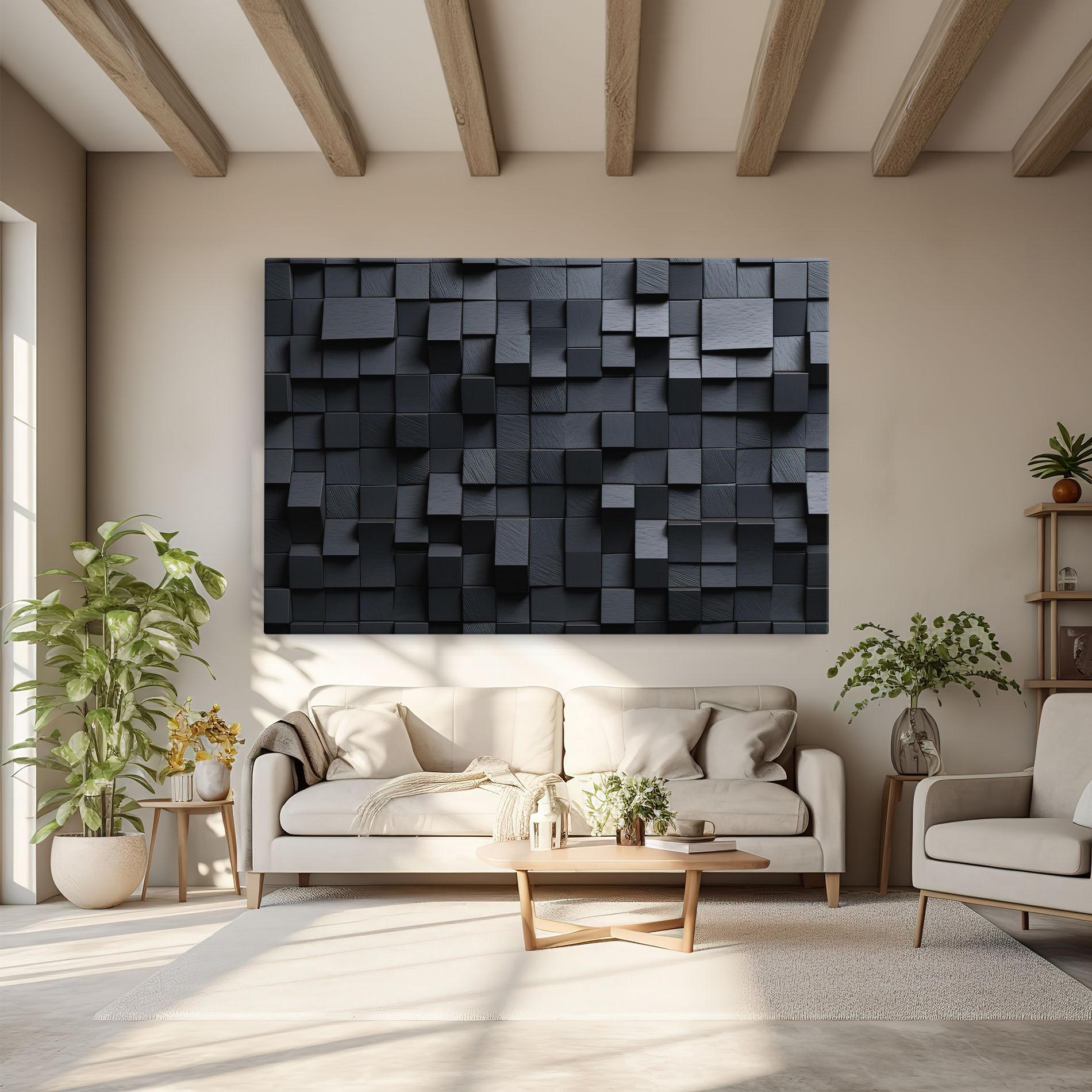 Tablou Canvas Black Square Pattern mockup 6