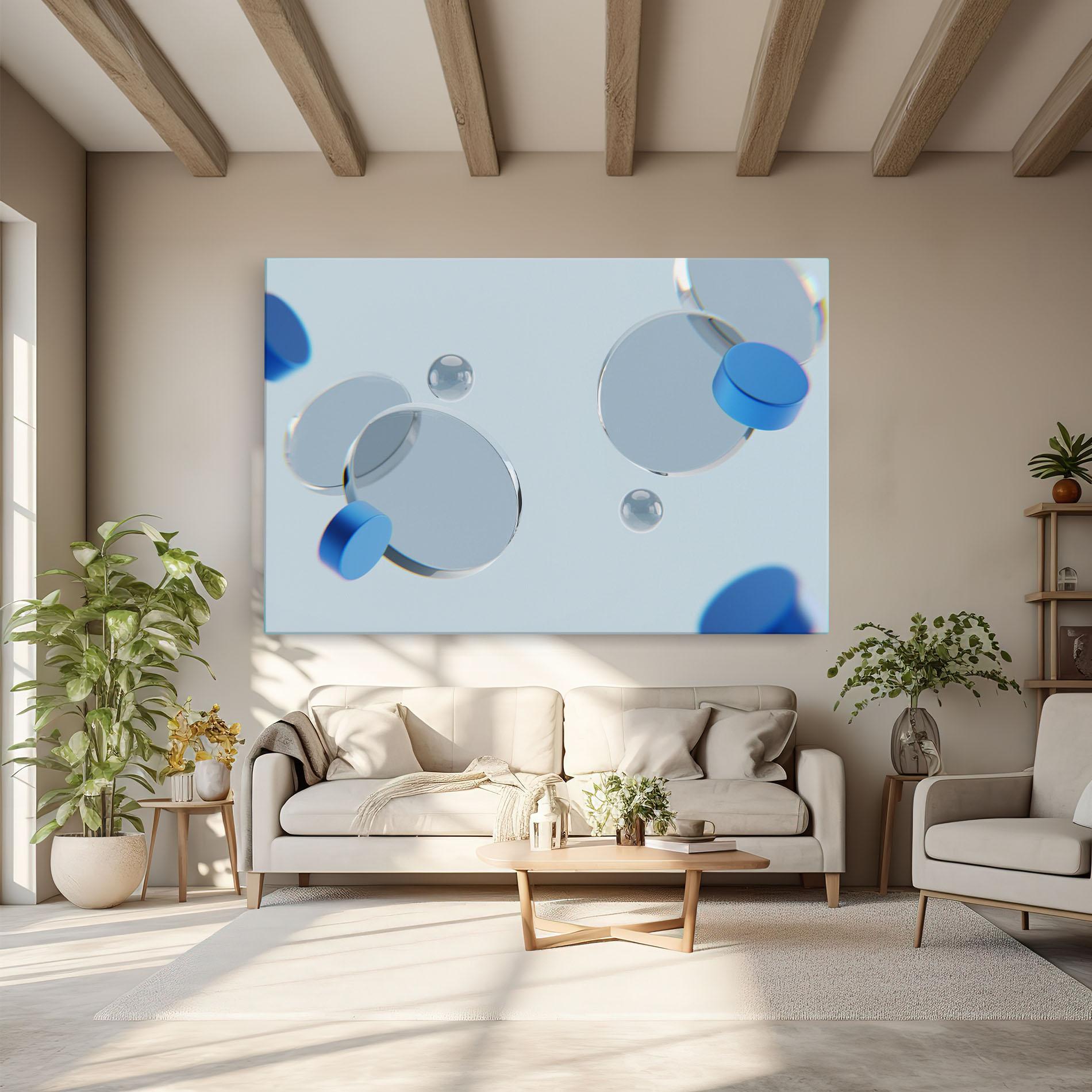 Tablou Canvas Blue Circle Floating mockup 6