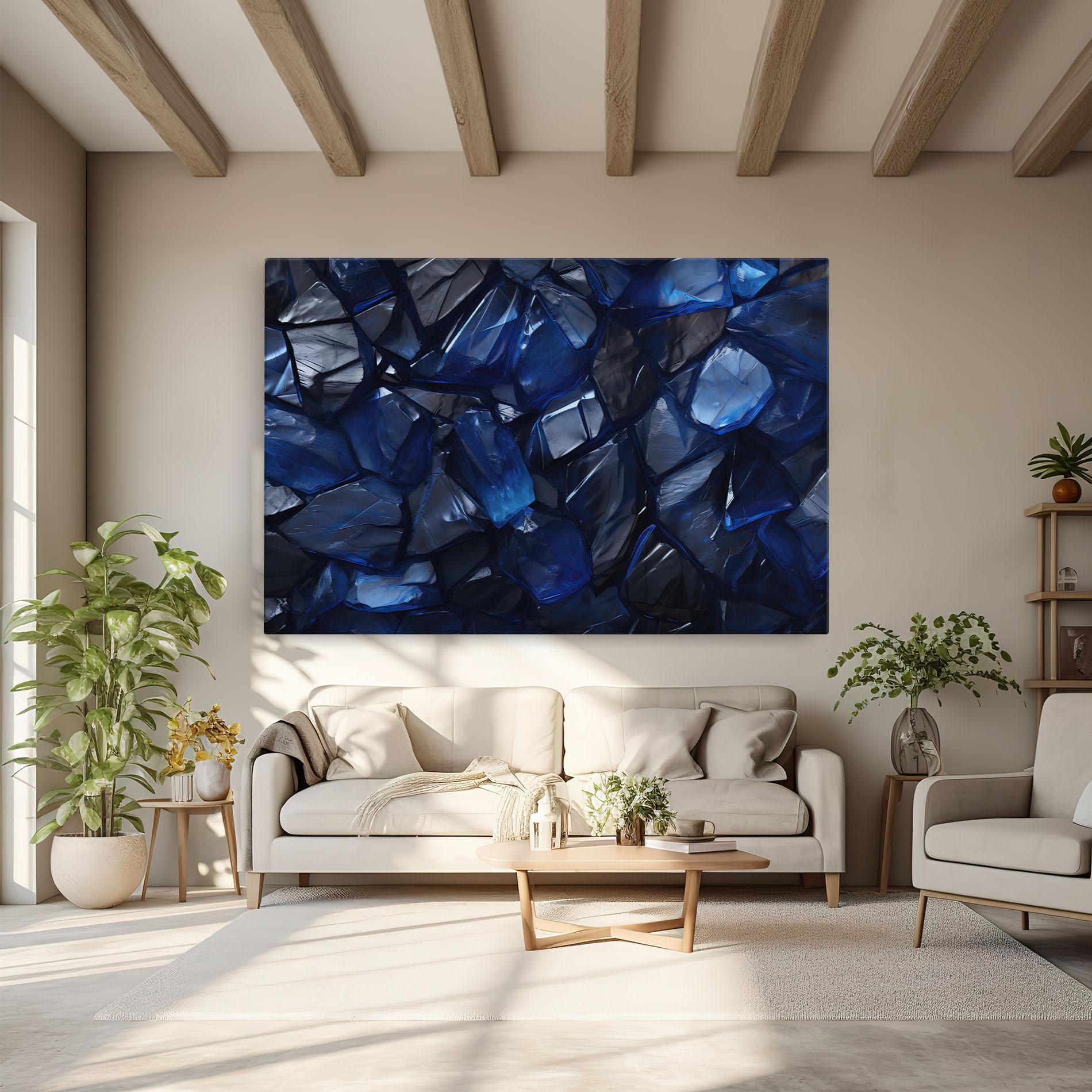 Tablou Canvas Blue Crystal Shape mockup 6