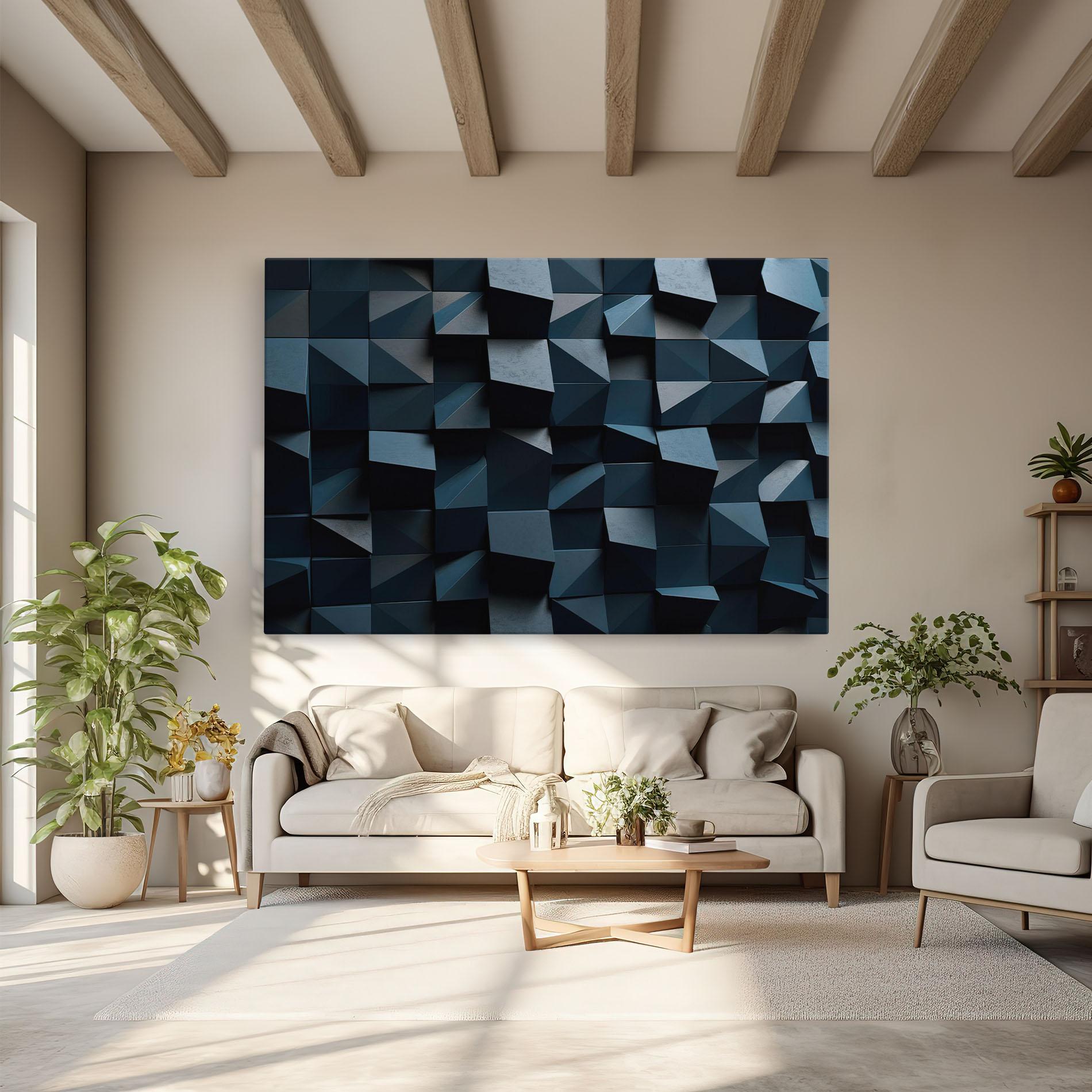 Tablou Canvas Dark Blue Square mockup 6