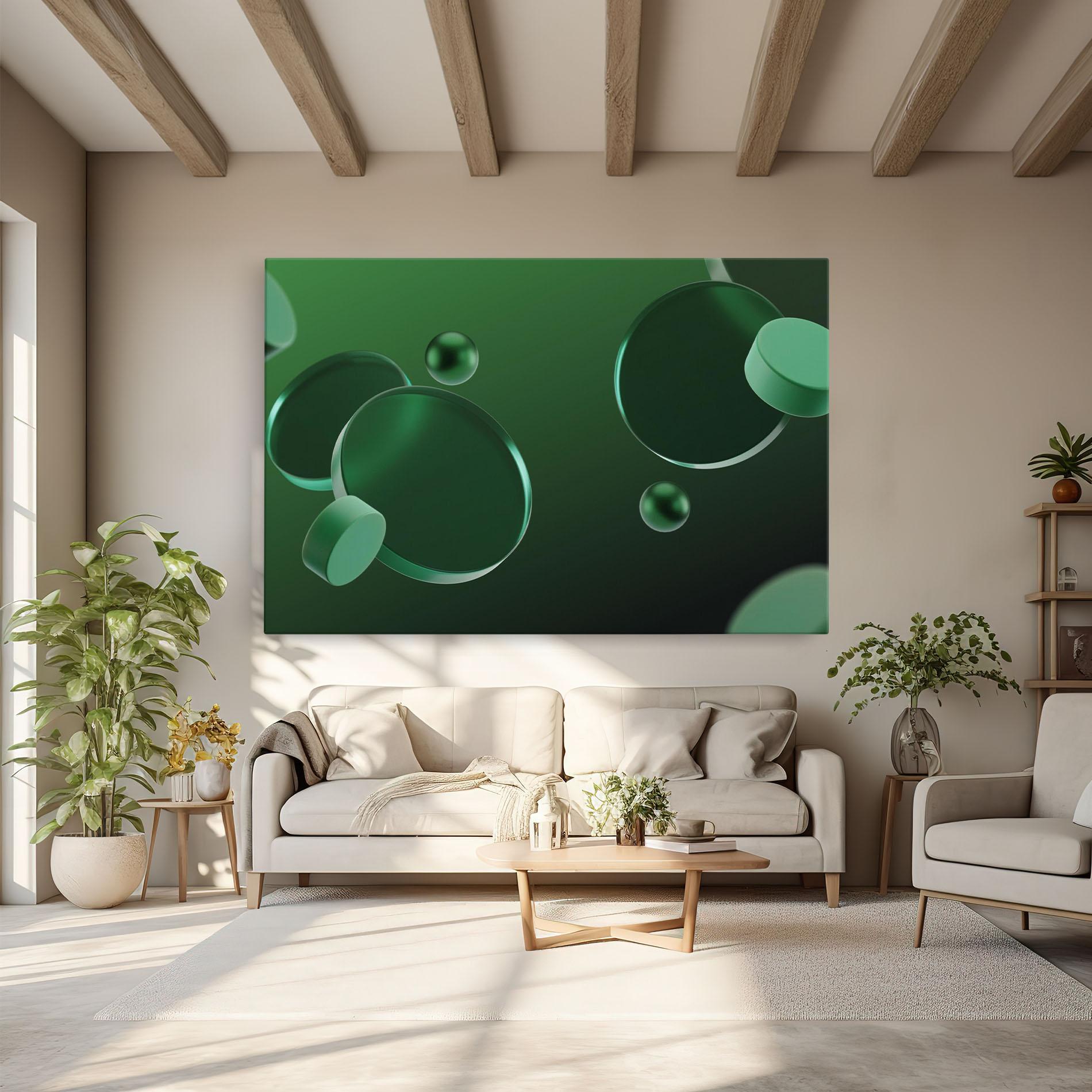 Tablou Canvas Green Circle Floating mockup 6