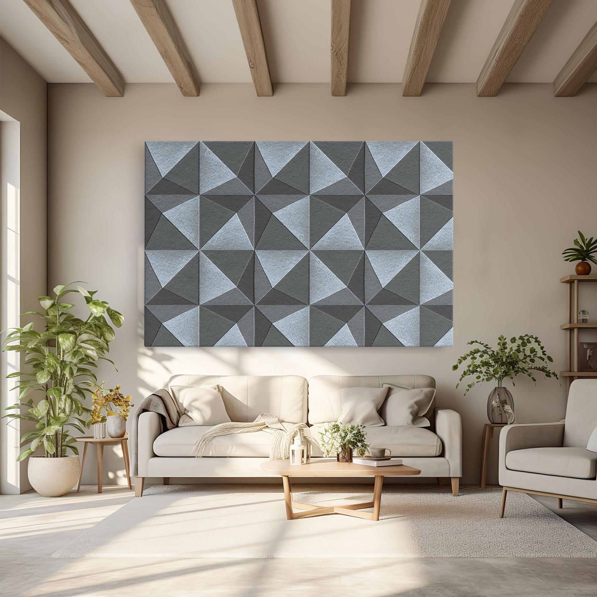 Tablou Canvas Grey Triangle Square mockup 6