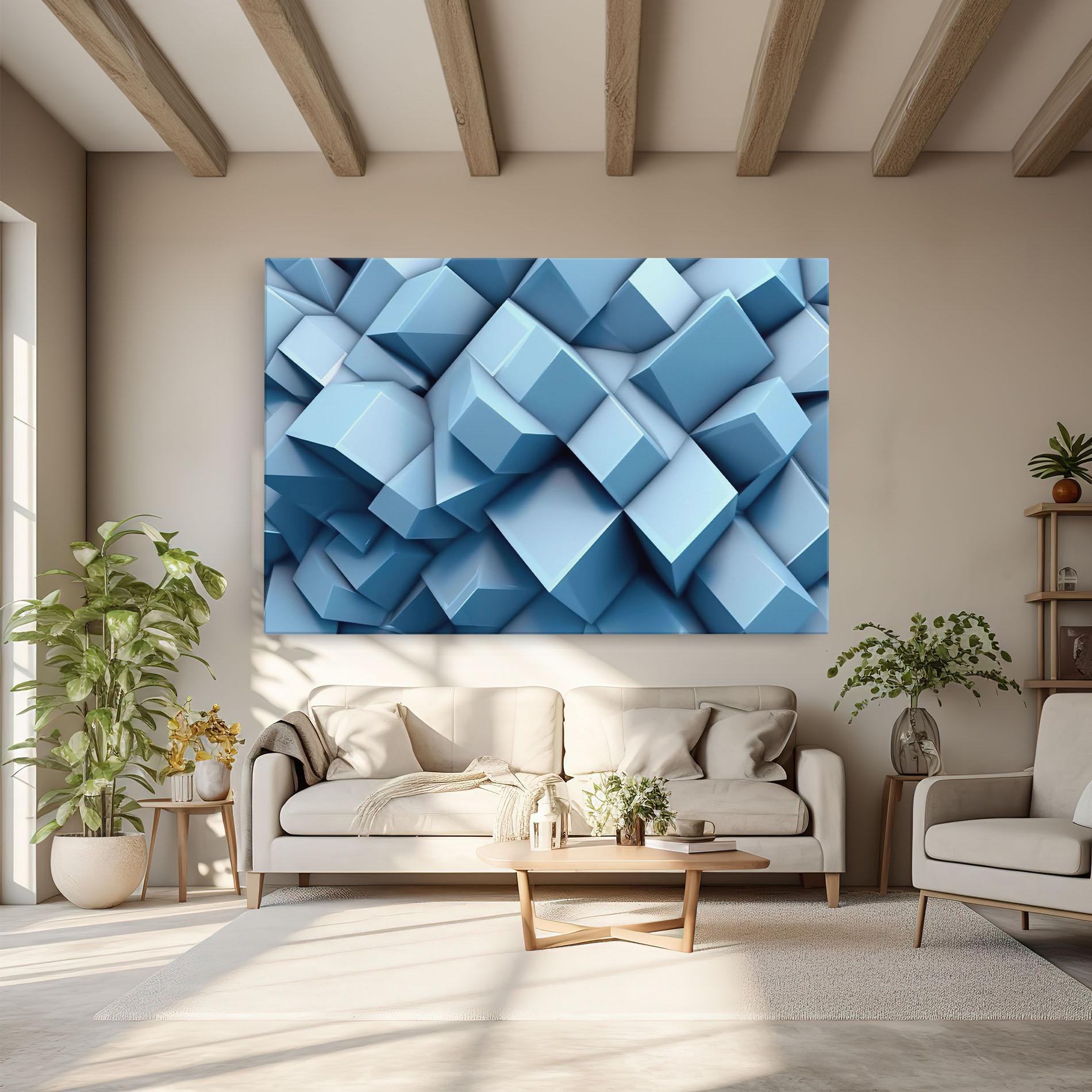 Tablou Canvas Light Blue Shapes Mix mockup 6