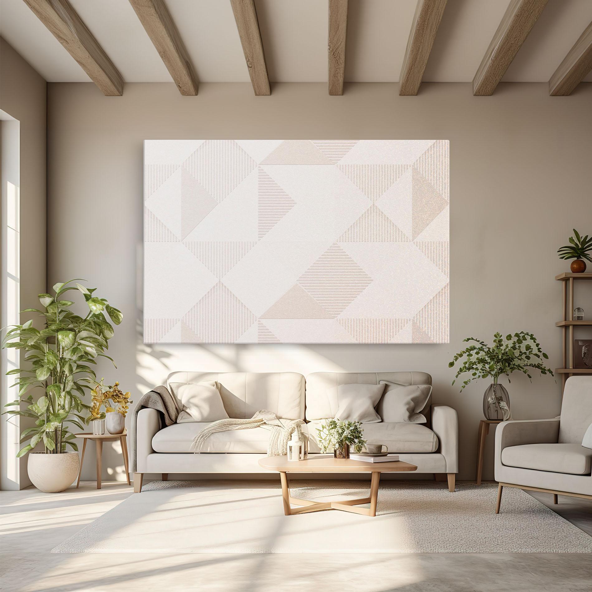 Tablou Canvas Light Cream Rhombus mockup 6