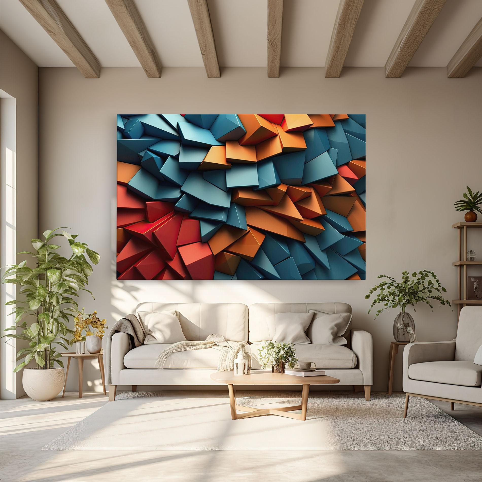 Tablou Canvas Multicolor Triangle mockup 6