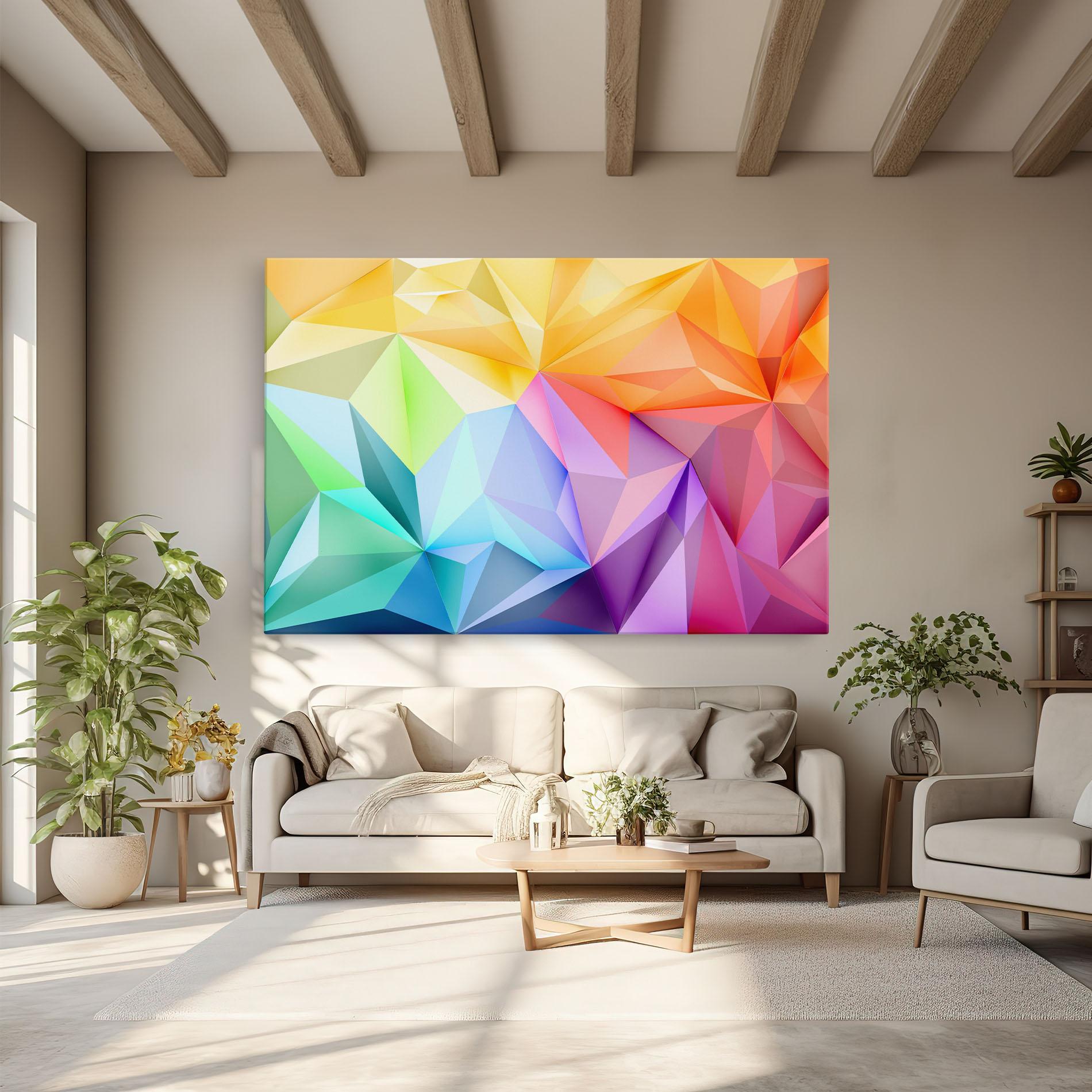 Tablou Canvas Rainbow Triangle Mix mockup 6