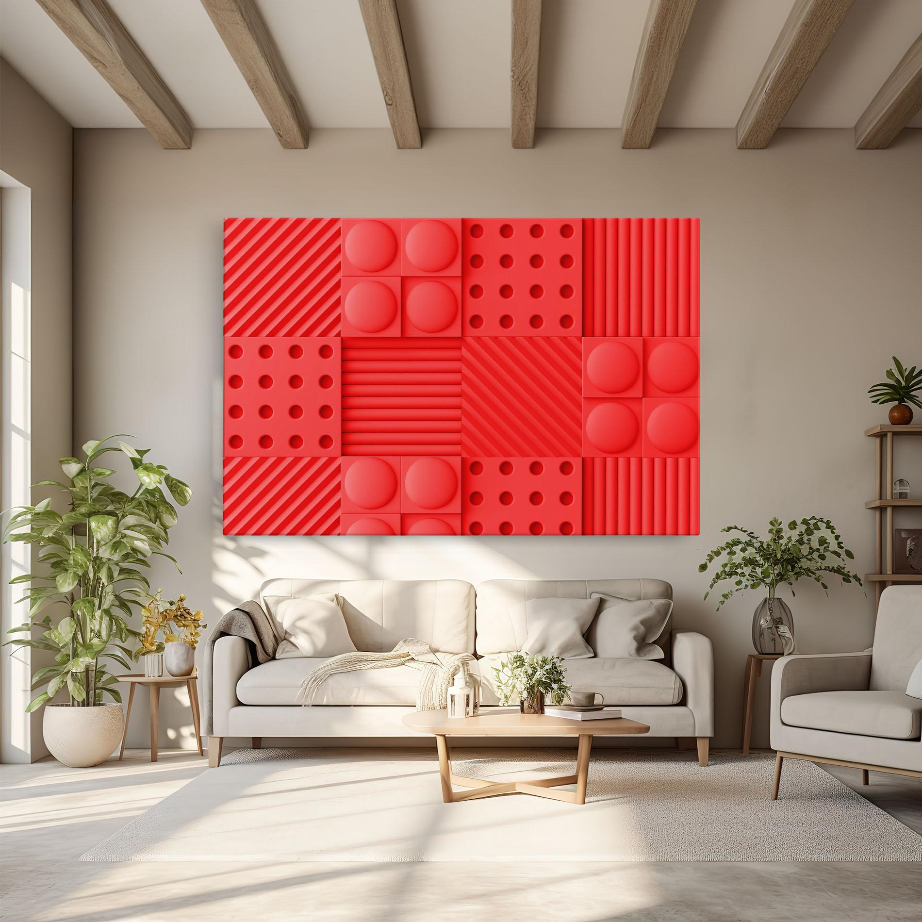 Tablou Canvas Red Square Circle mockup 6