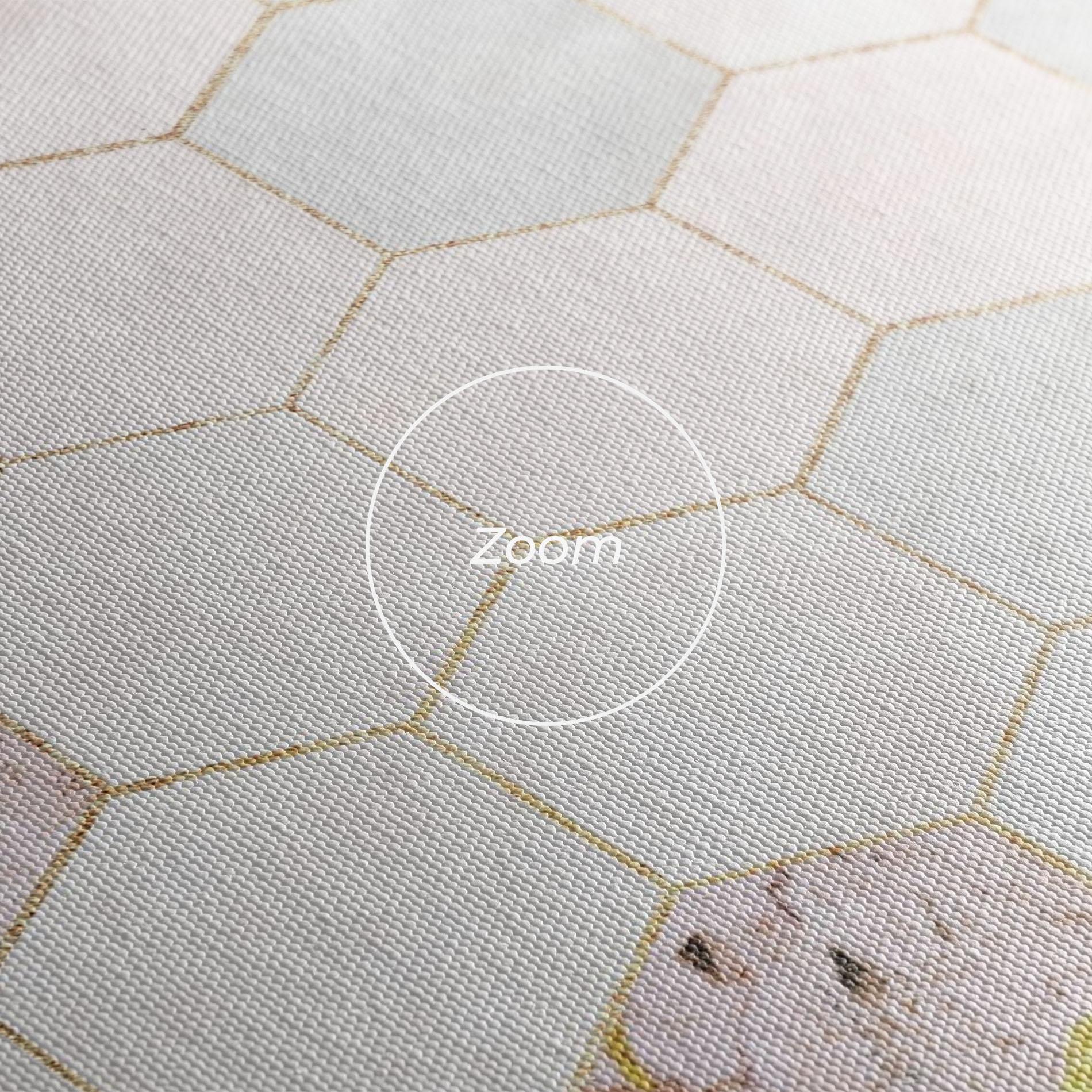 Tablou Canvas Grey Pink Hexagon mockup 3