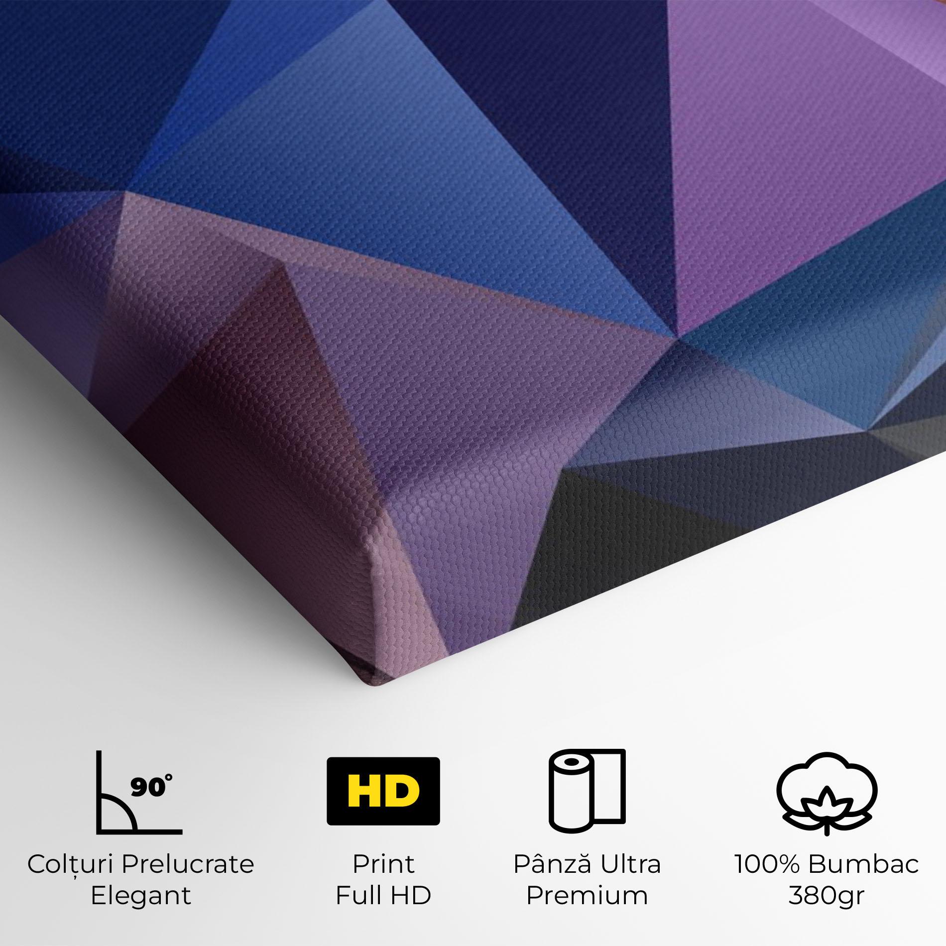 Tablou Canvas Black Purple Triangle mockup 4