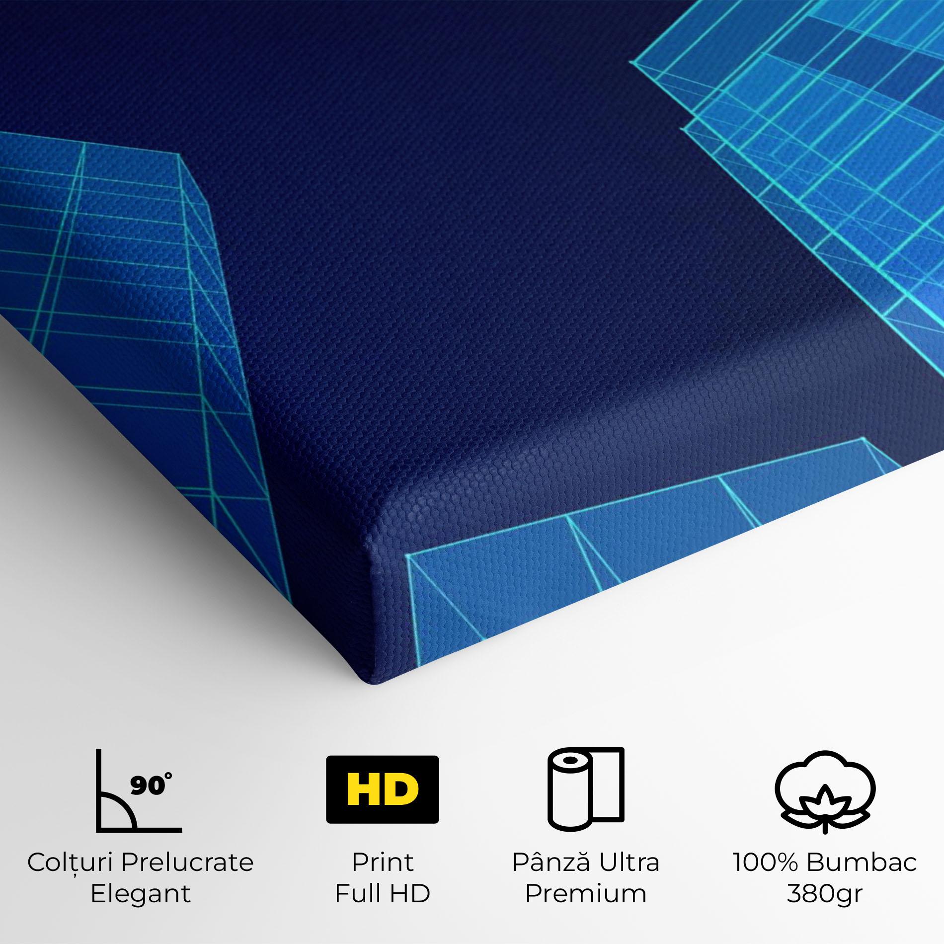 Tablou Canvas Blue Buildings mockup 4