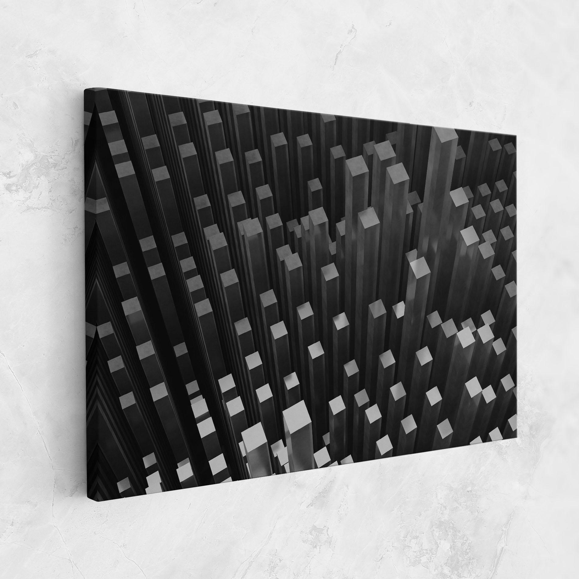 Tablou Canvas Black Block Pattern mockup 1