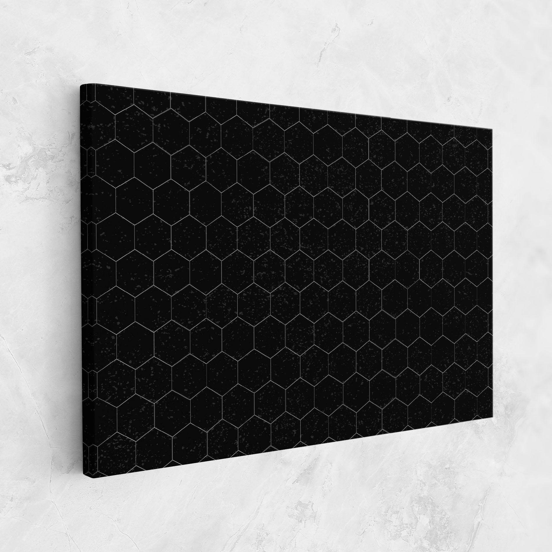Tablou Canvas Black Hexagon mockup 1