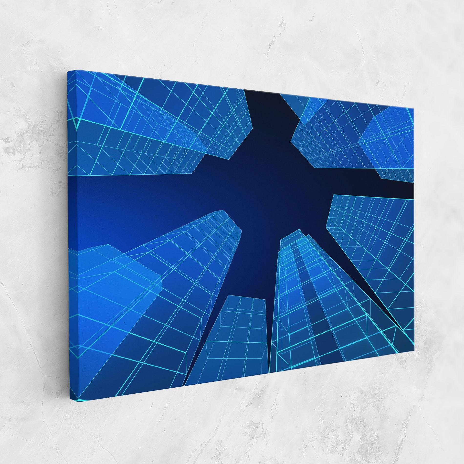 Tablou Canvas Blue Buildings mockup 1