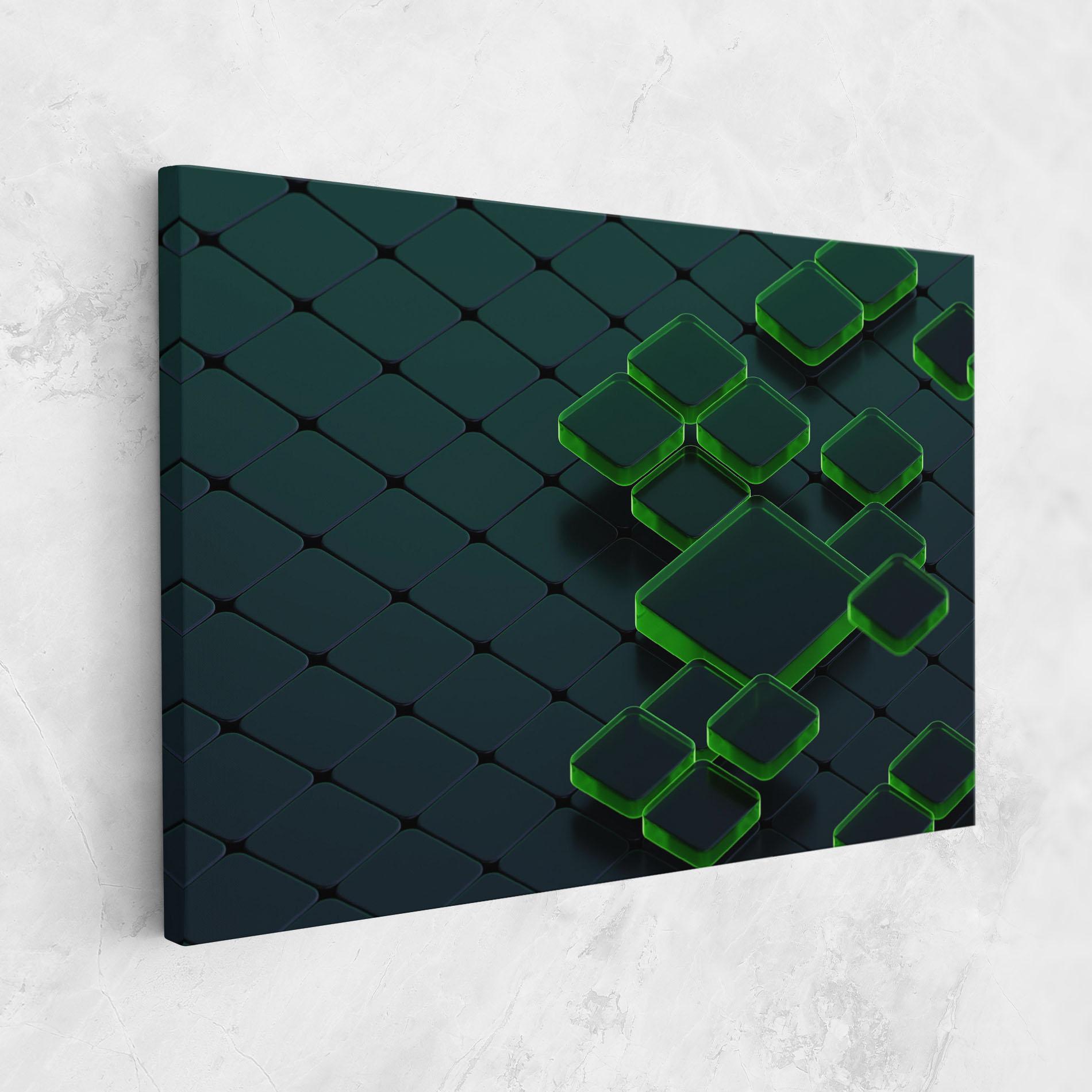 Tablou Canvas Green Square Floating mockup 1