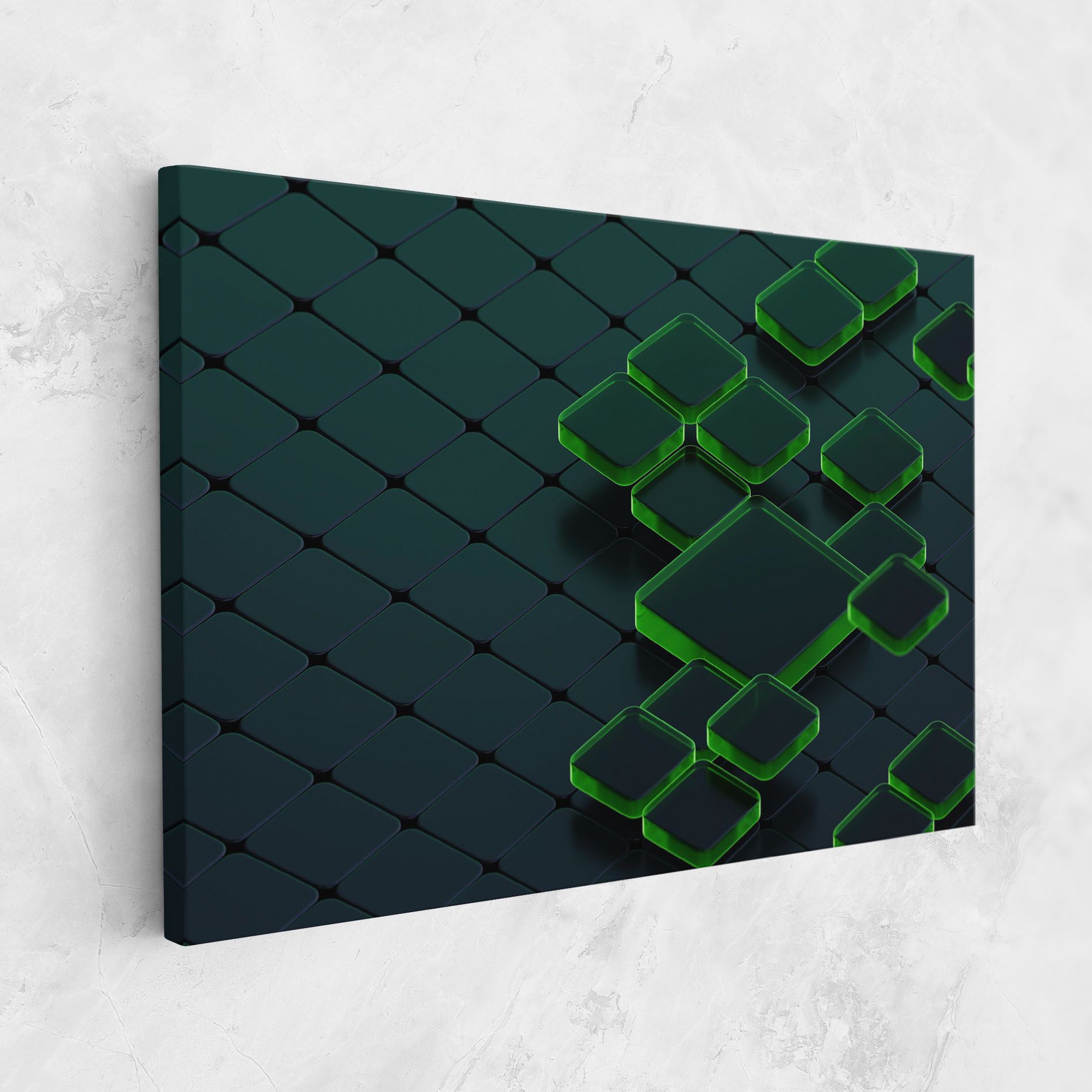 Green Square Floating mockup 1